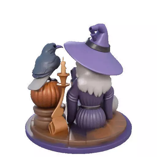 2395Halloween Witch with Skull Raven and Pumpkin 3D print model_21