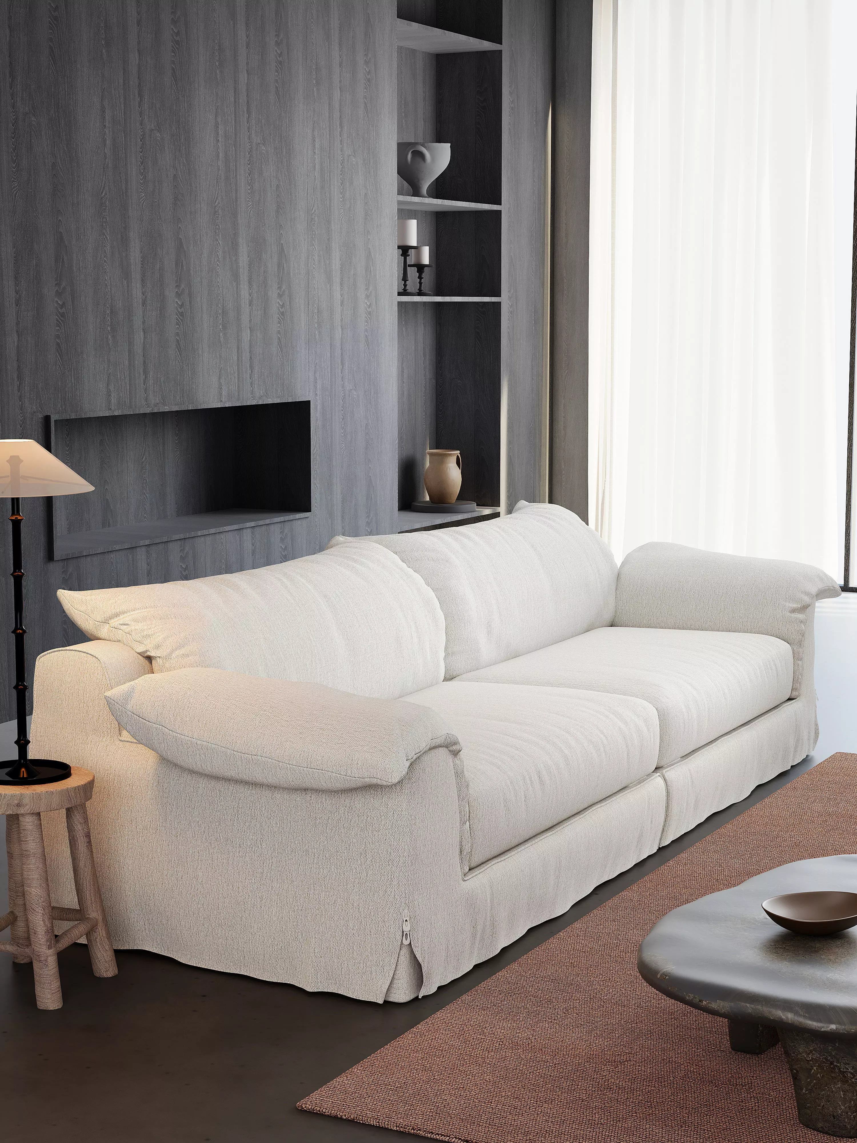 Mid Century interior scene 3D model_5