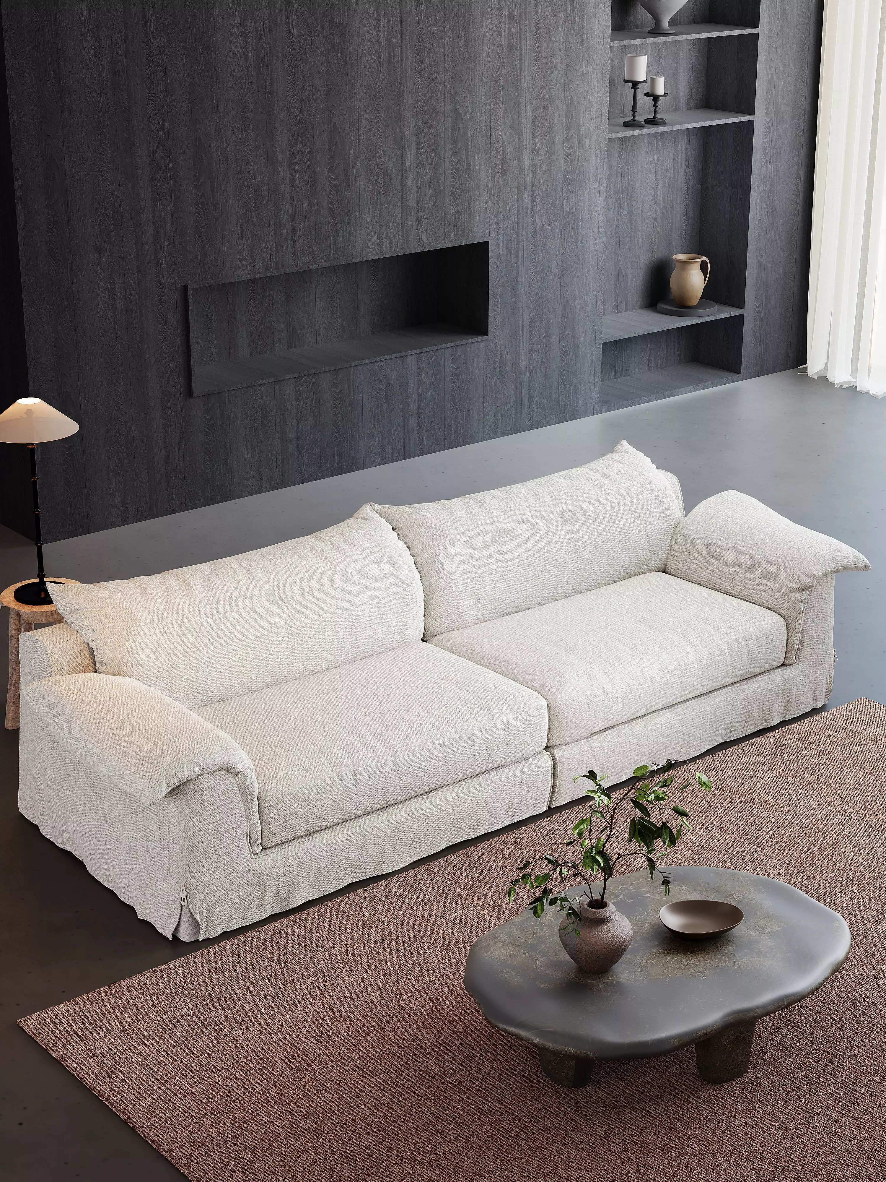 Mid Century interior scene 3D model_4