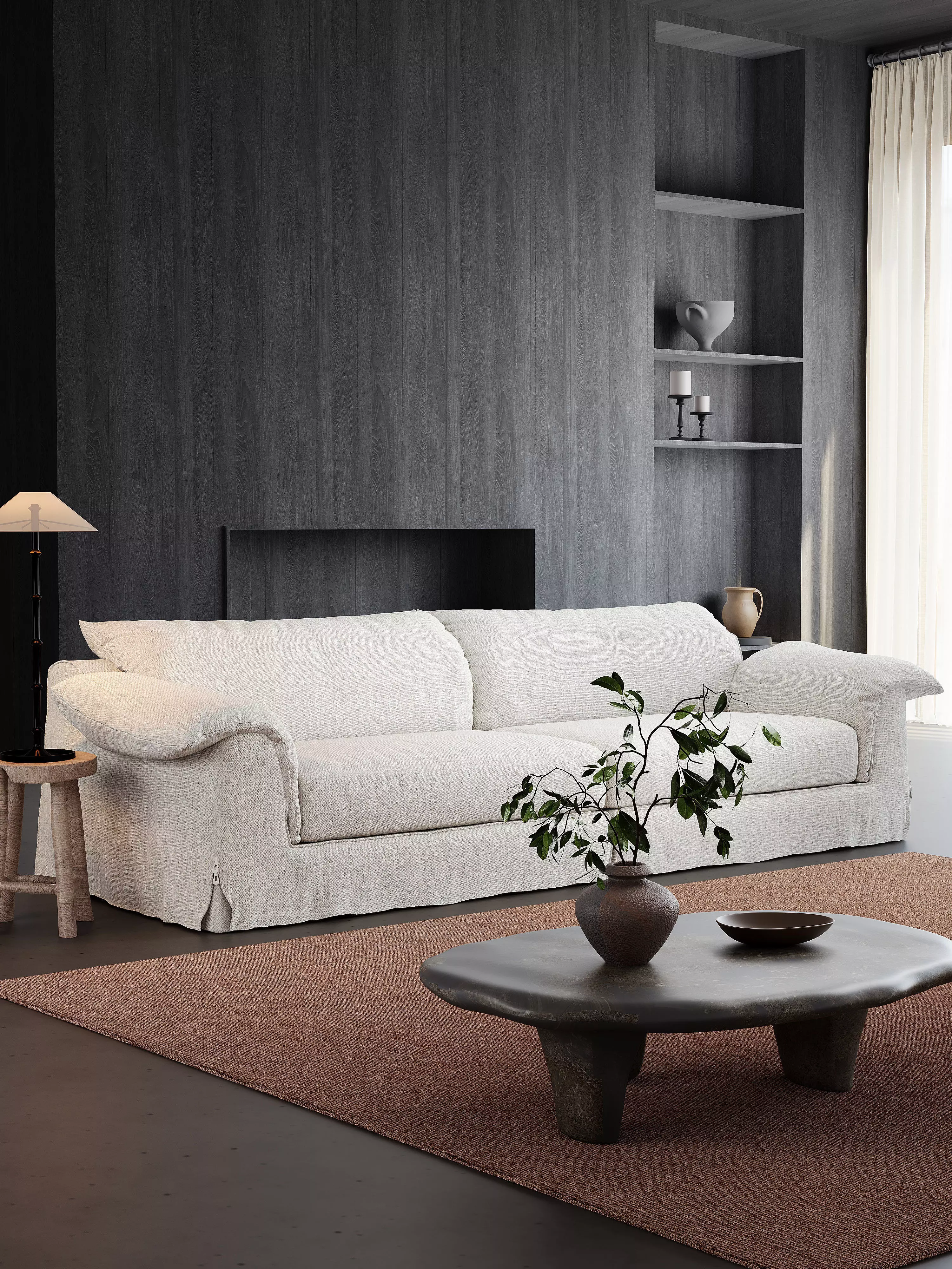 Mid Century interior scene 3D model_3