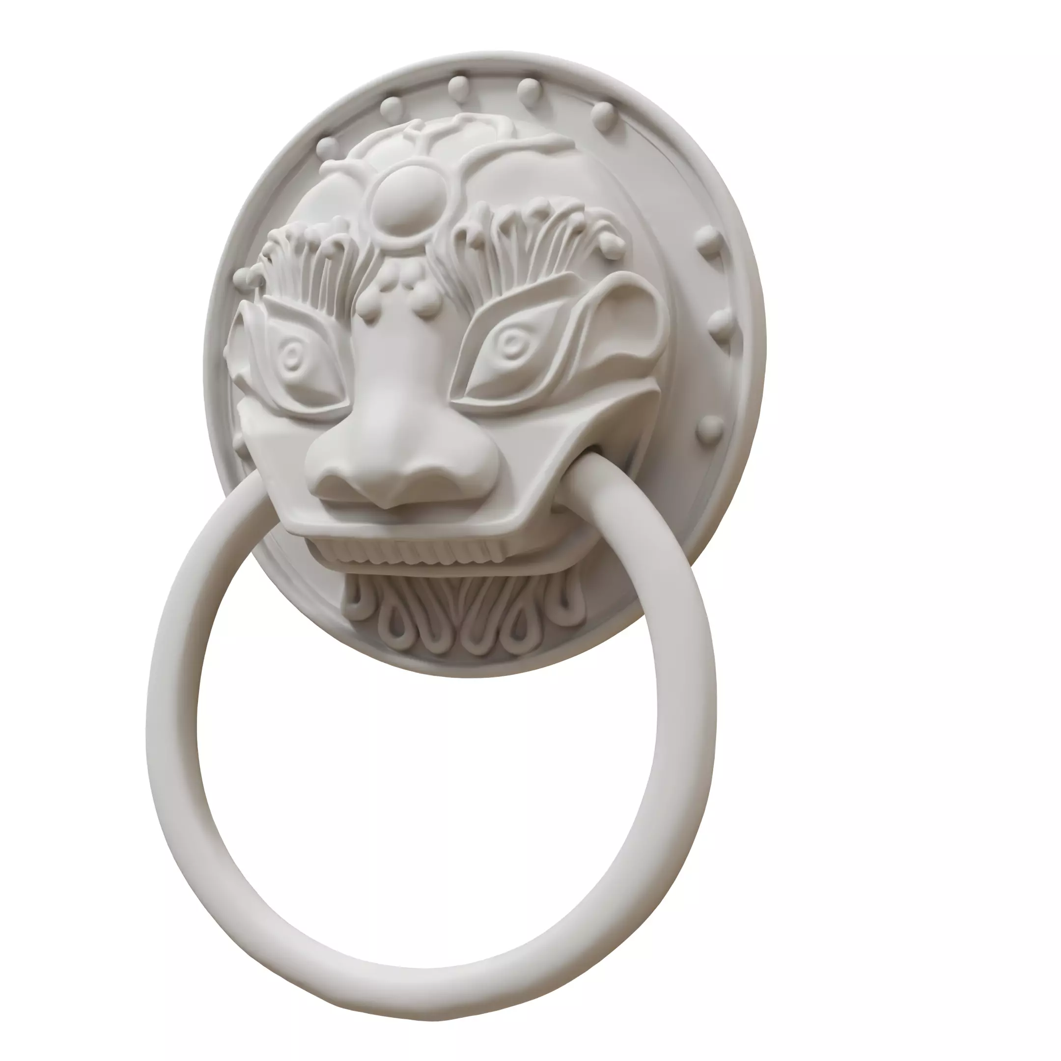 Chinese-style retro door knocker high-poly asset pack 3D print model_15