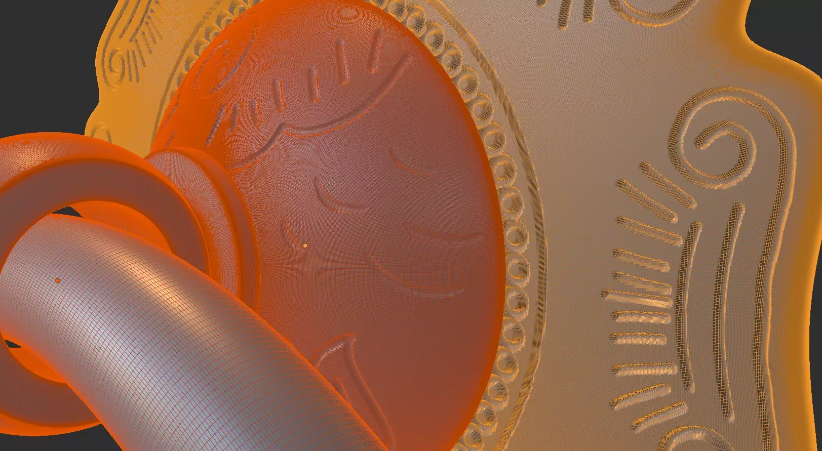 Chinese-style retro door knocker high-poly asset pack 3D print model_25