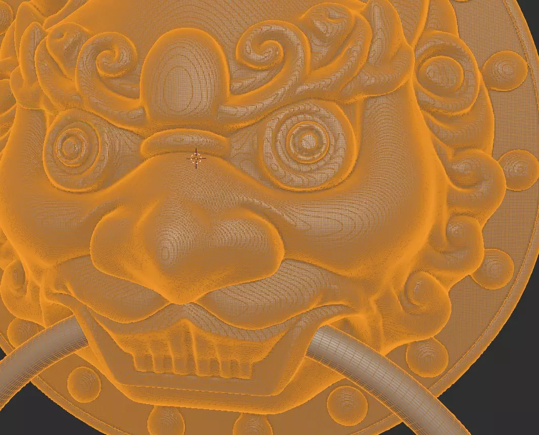 Chinese-style retro door knocker high-poly asset pack 3D print model_5