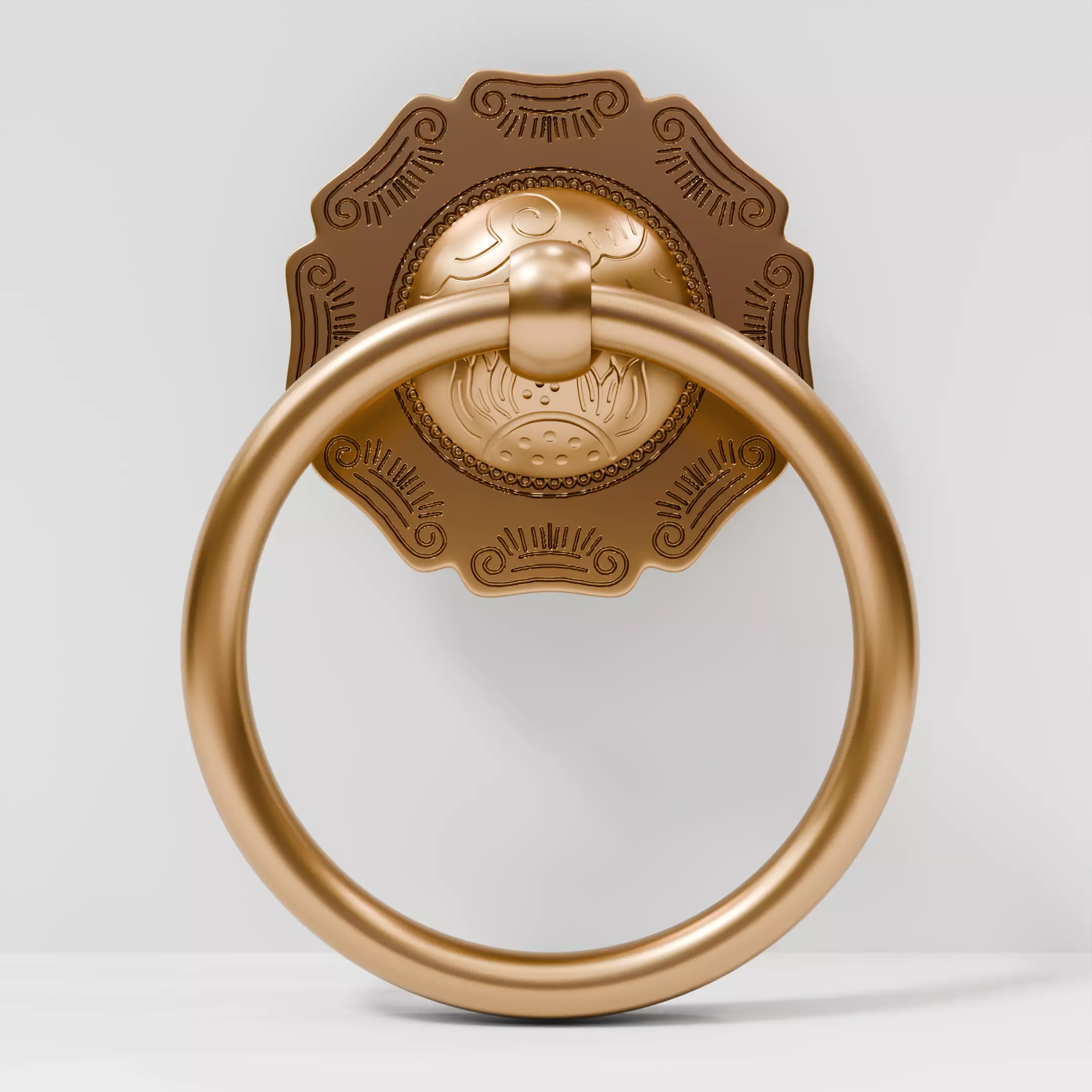 Chinese-style retro door knocker high-poly asset pack 3D print model_22