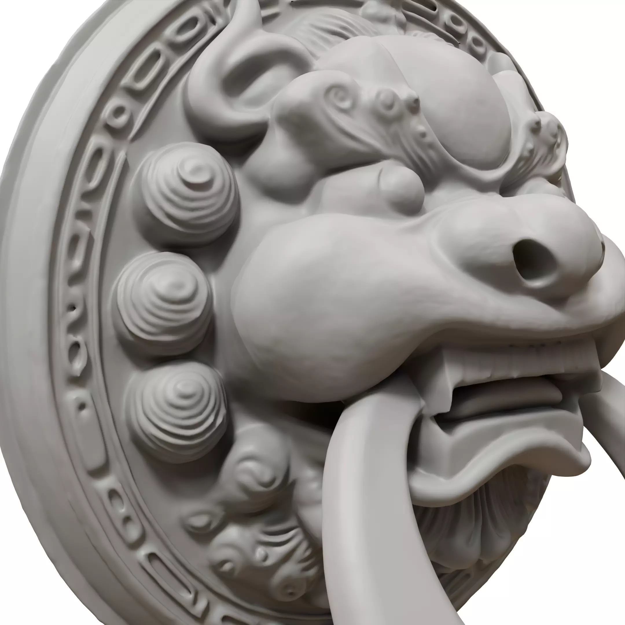 Chinese-style retro door knocker high-poly asset pack 3D print model_20