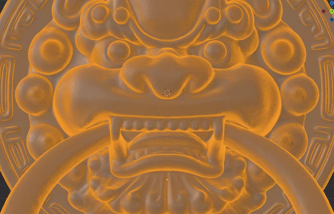 Chinese-style retro door knocker high-poly asset pack 3D print model_13