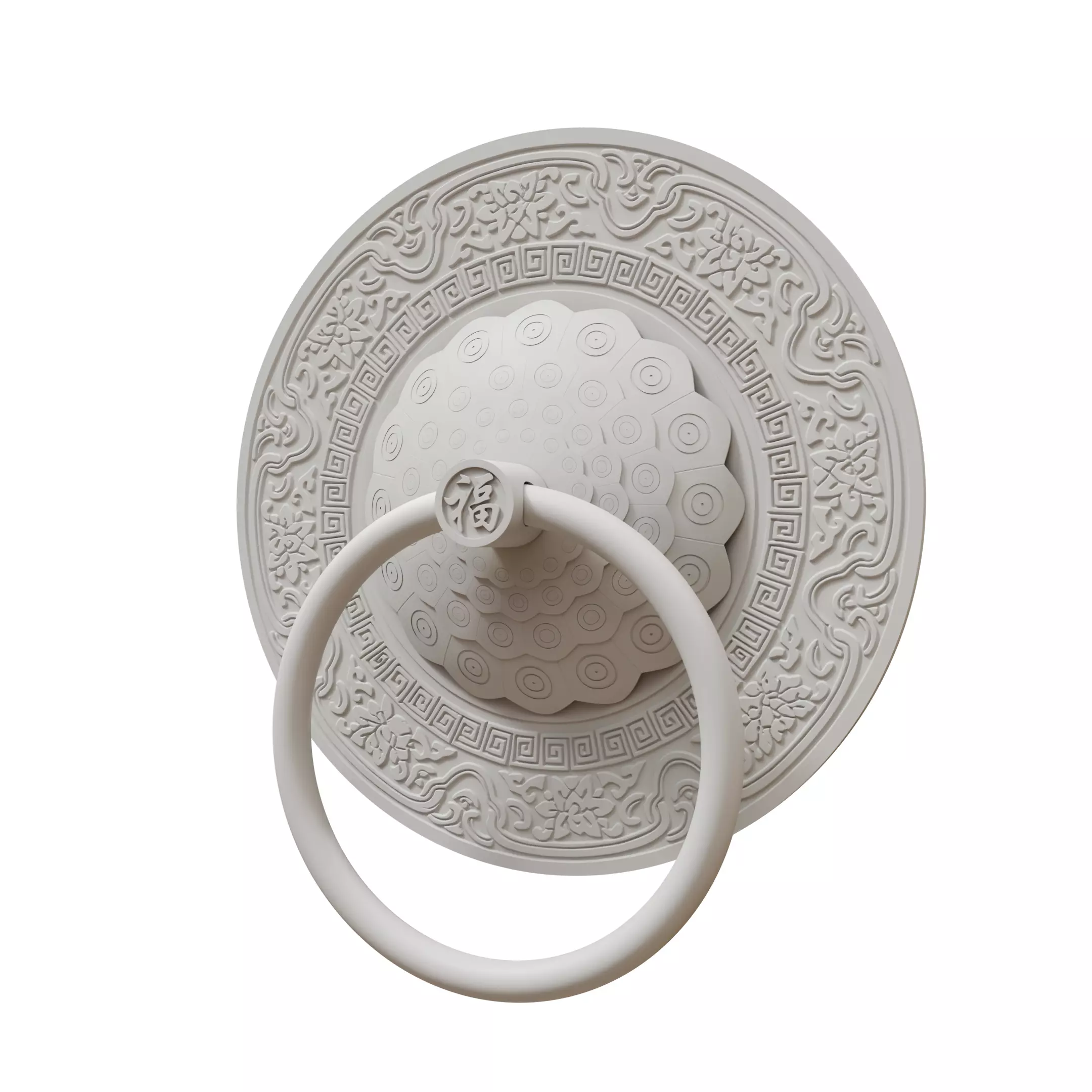 Chinese-style retro door knocker high-poly asset pack 3D print model_27