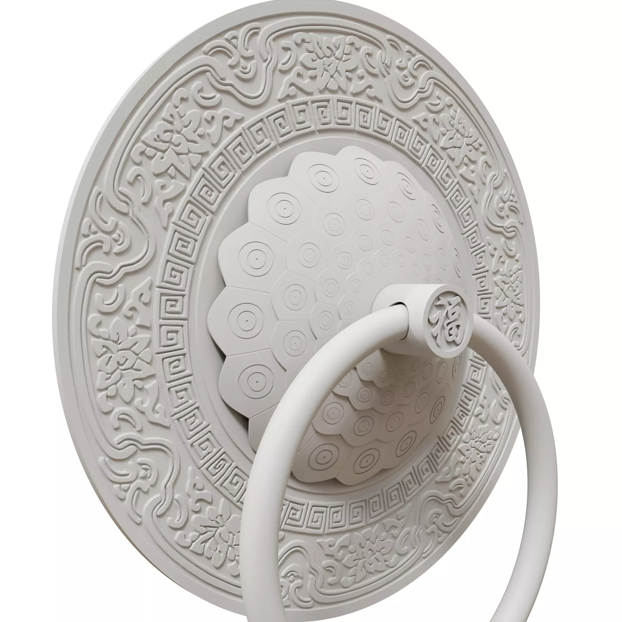 Chinese-style retro door knocker high-poly asset pack 3D print model_28