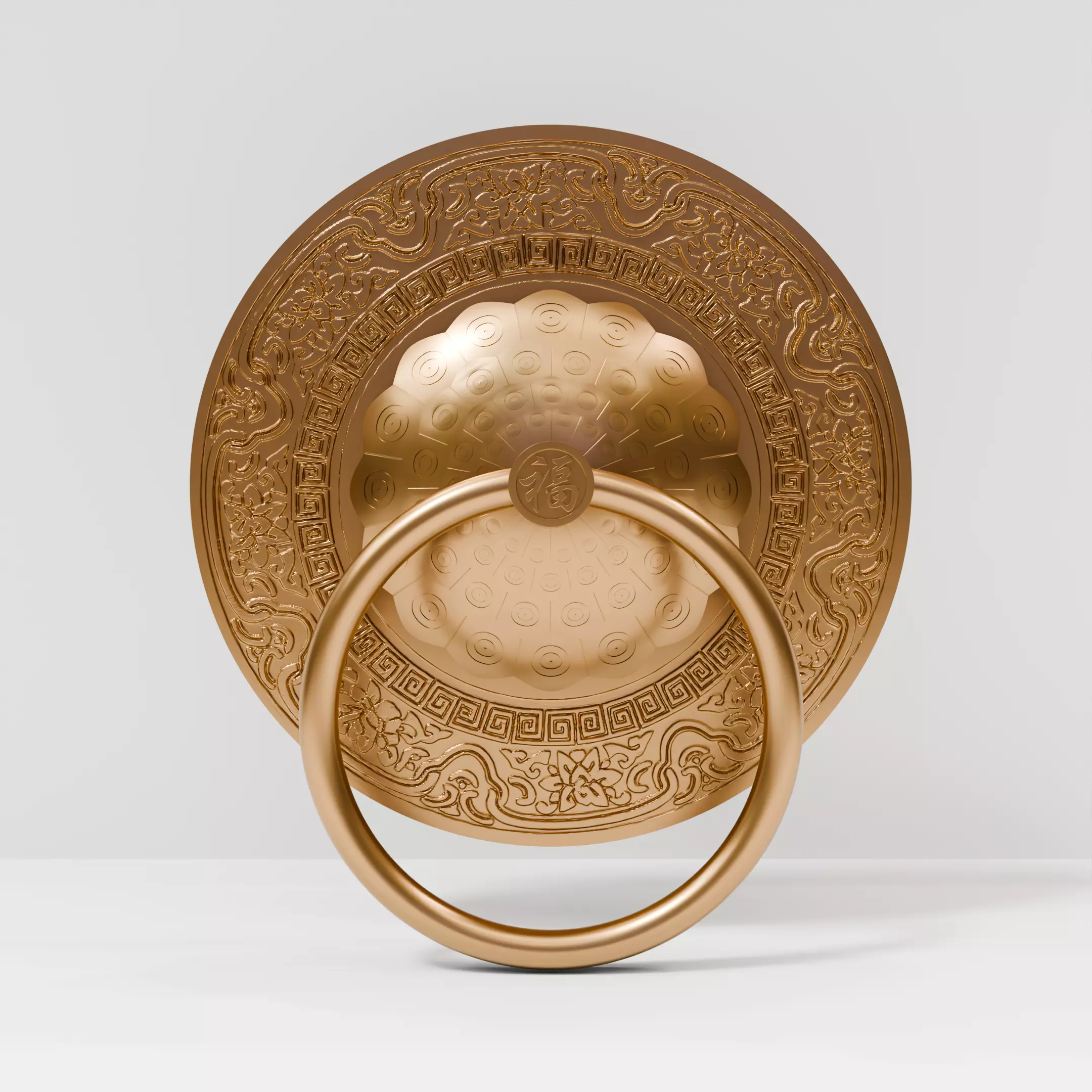 Chinese-style retro door knocker high-poly asset pack 3D print model_26