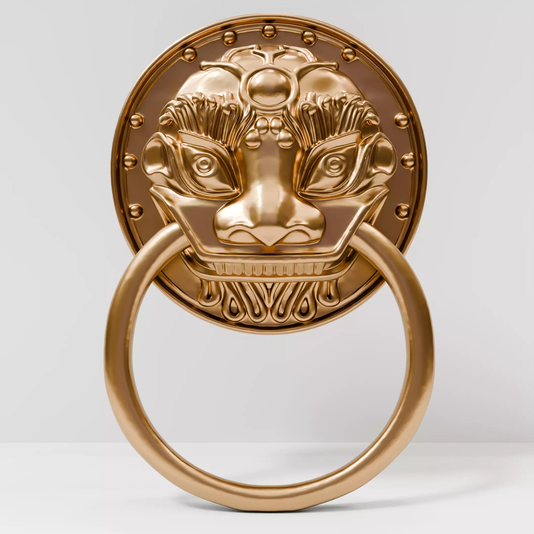 Chinese-style retro door knocker high-poly asset pack 3D print model_14