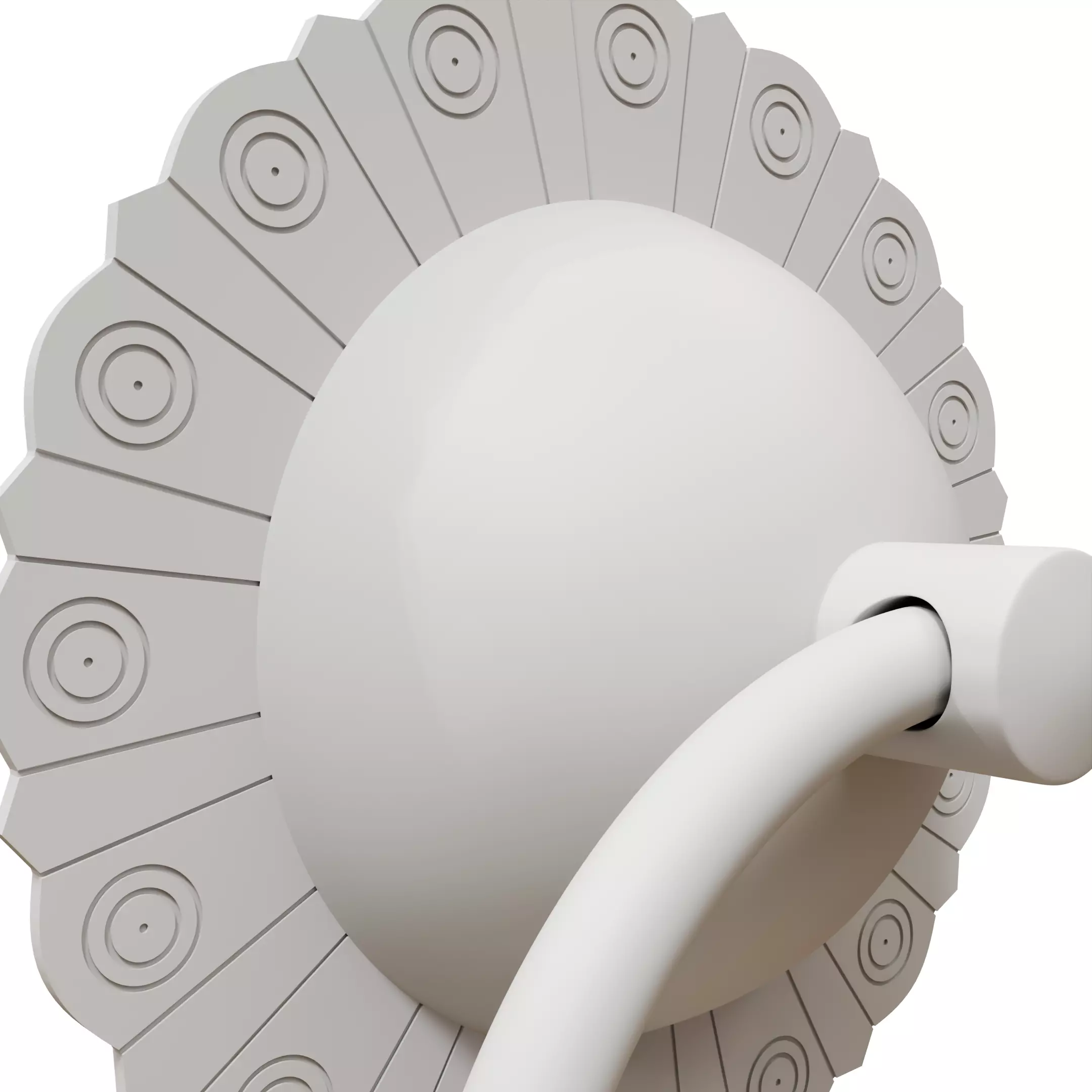 Chinese-style retro door knocker high-poly asset pack 3D print model_37