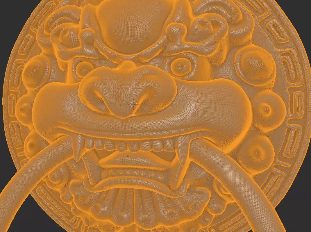 Chinese-style retro door knocker high-poly asset pack 3D print model_9