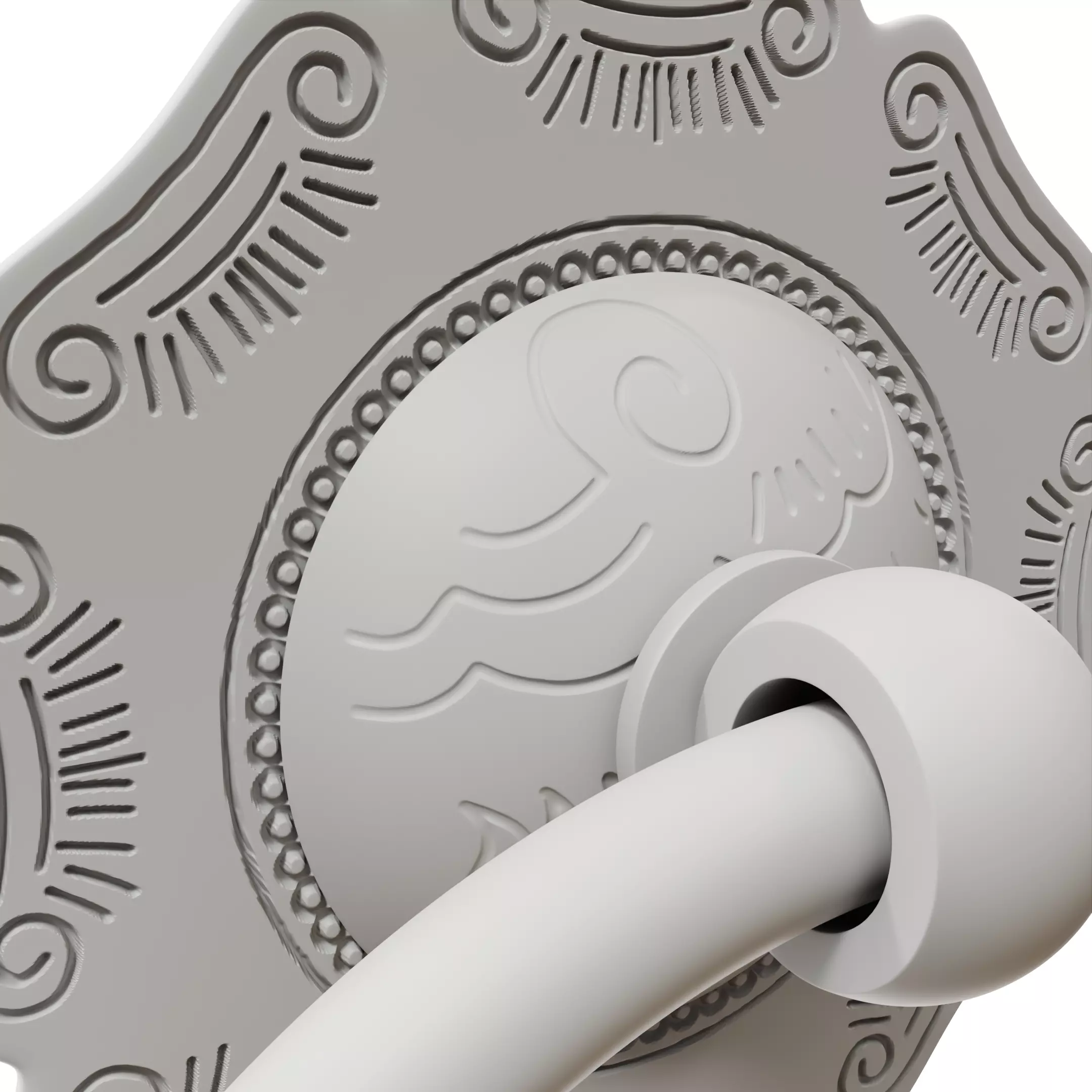 Chinese-style retro door knocker high-poly asset pack 3D print model_24