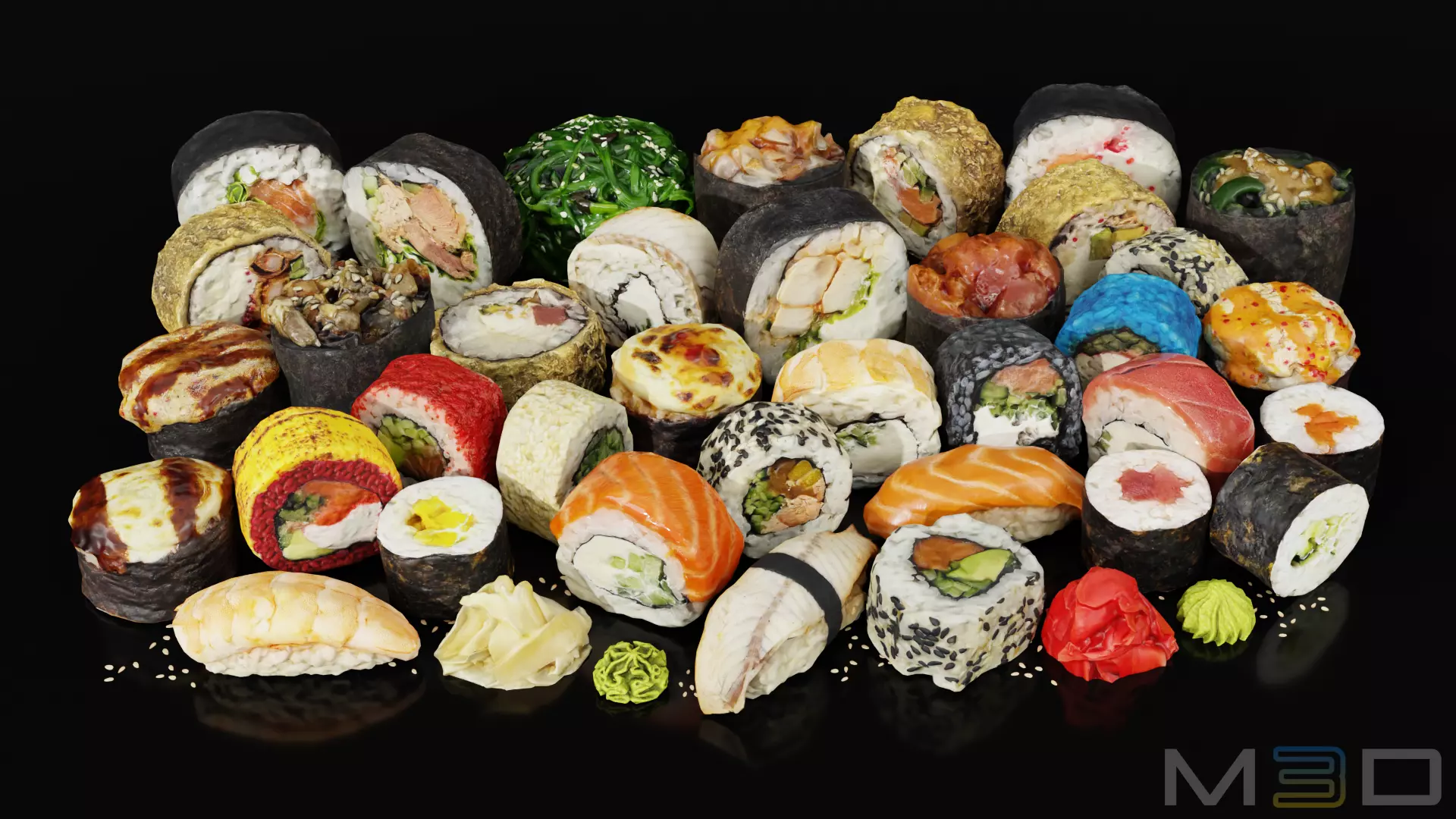 Sushi Pack Low-poly 3D model_1