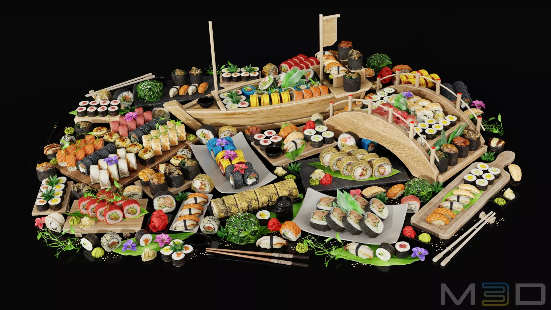 Sushi Pack Low-poly 3D model_0