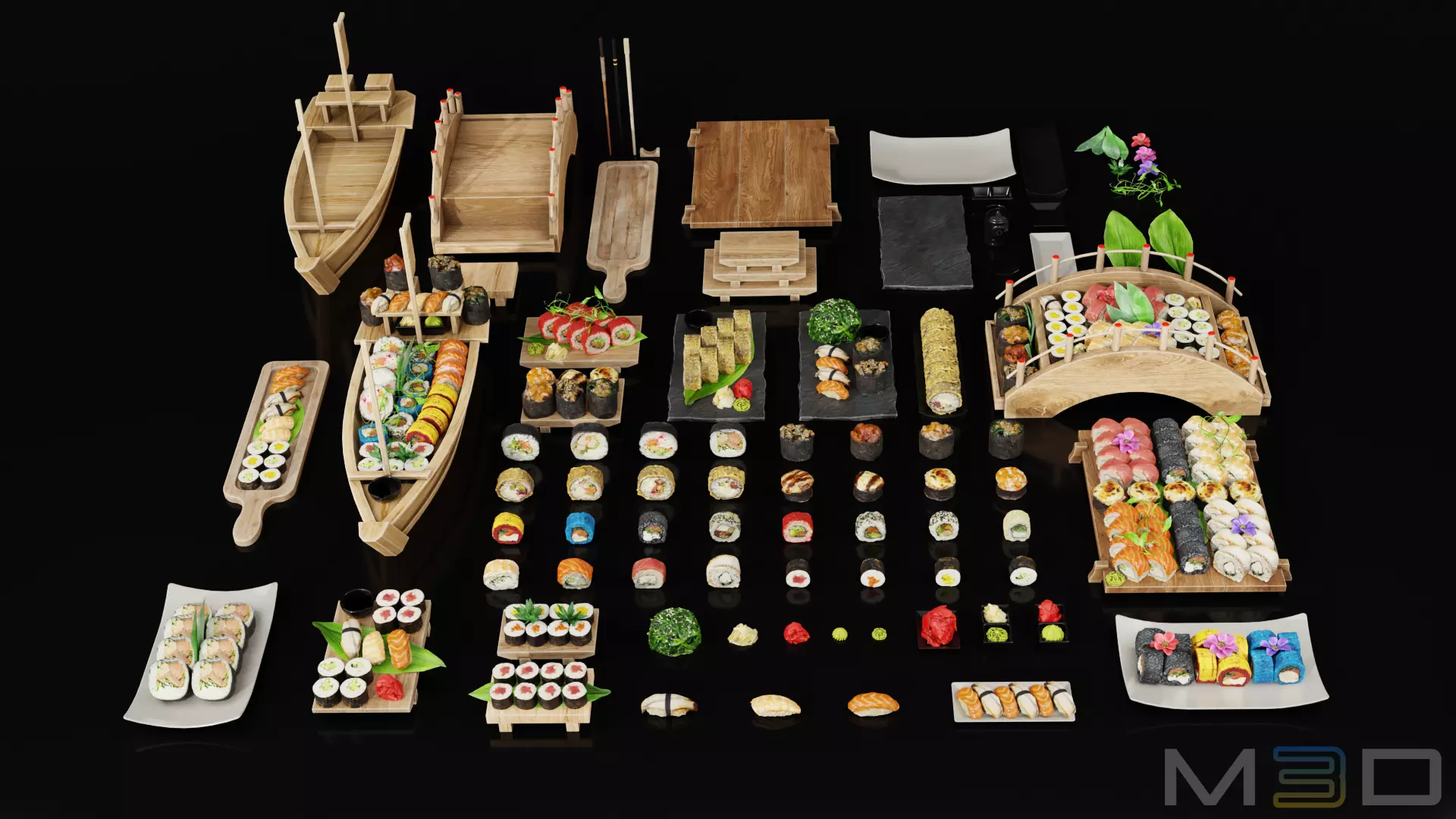 Sushi Pack Low-poly 3D model_4