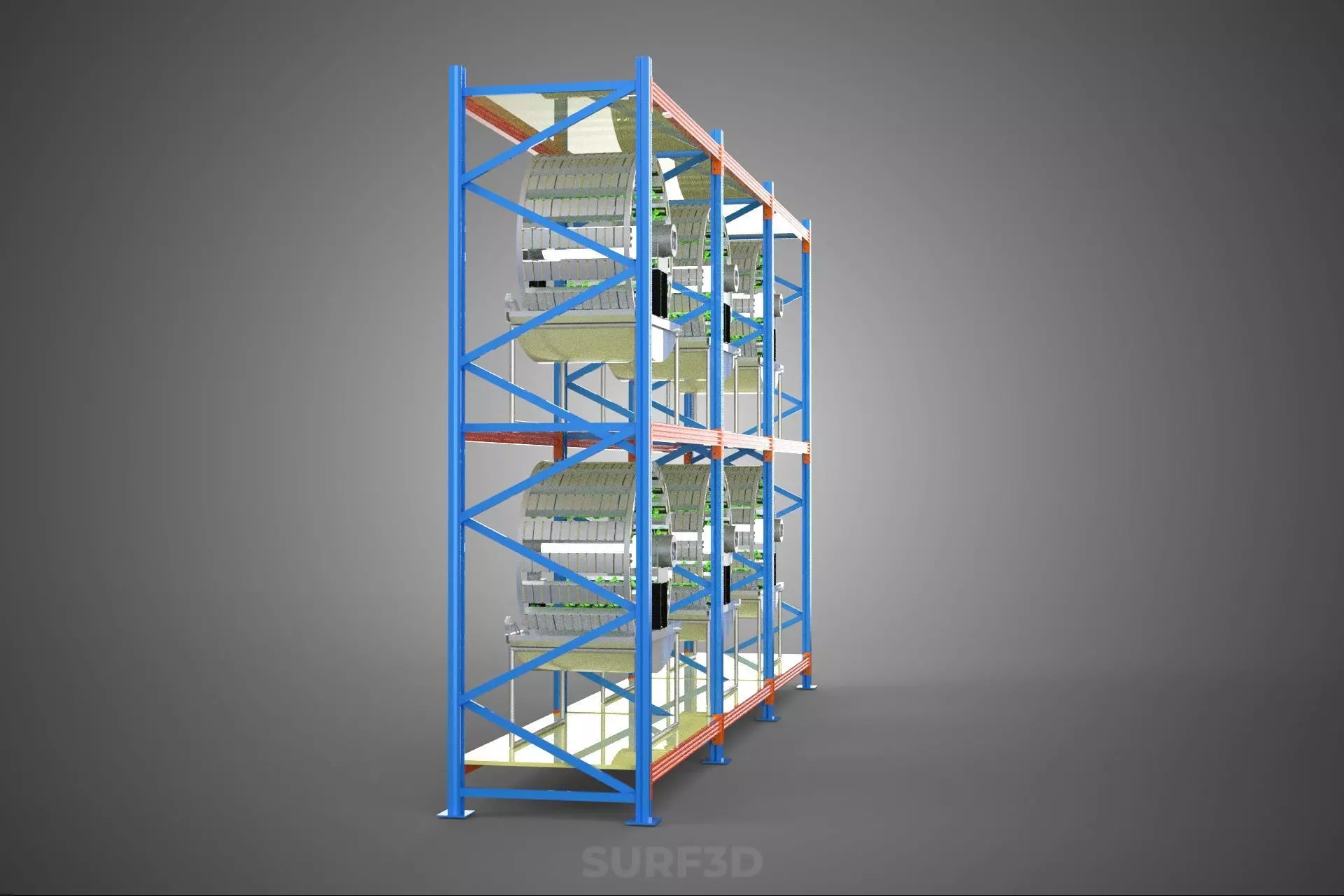 INDOOR ARRAY ROW SHELF RACK TRAY ROTARY HYDROPONIC PLANT GARDEN 3D model_23