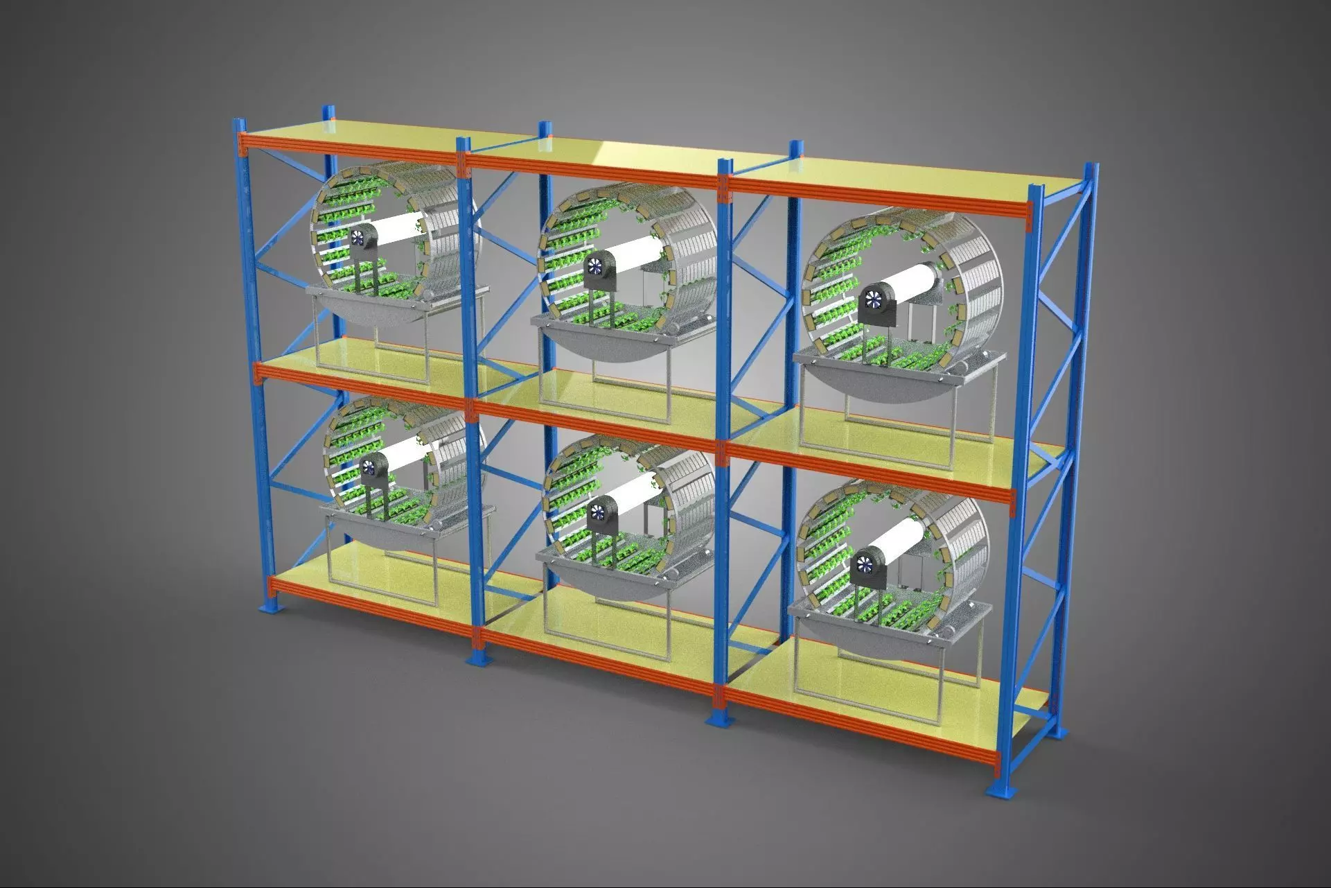 INDOOR ARRAY ROW SHELF RACK TRAY ROTARY HYDROPONIC PLANT GARDEN 3D model_0