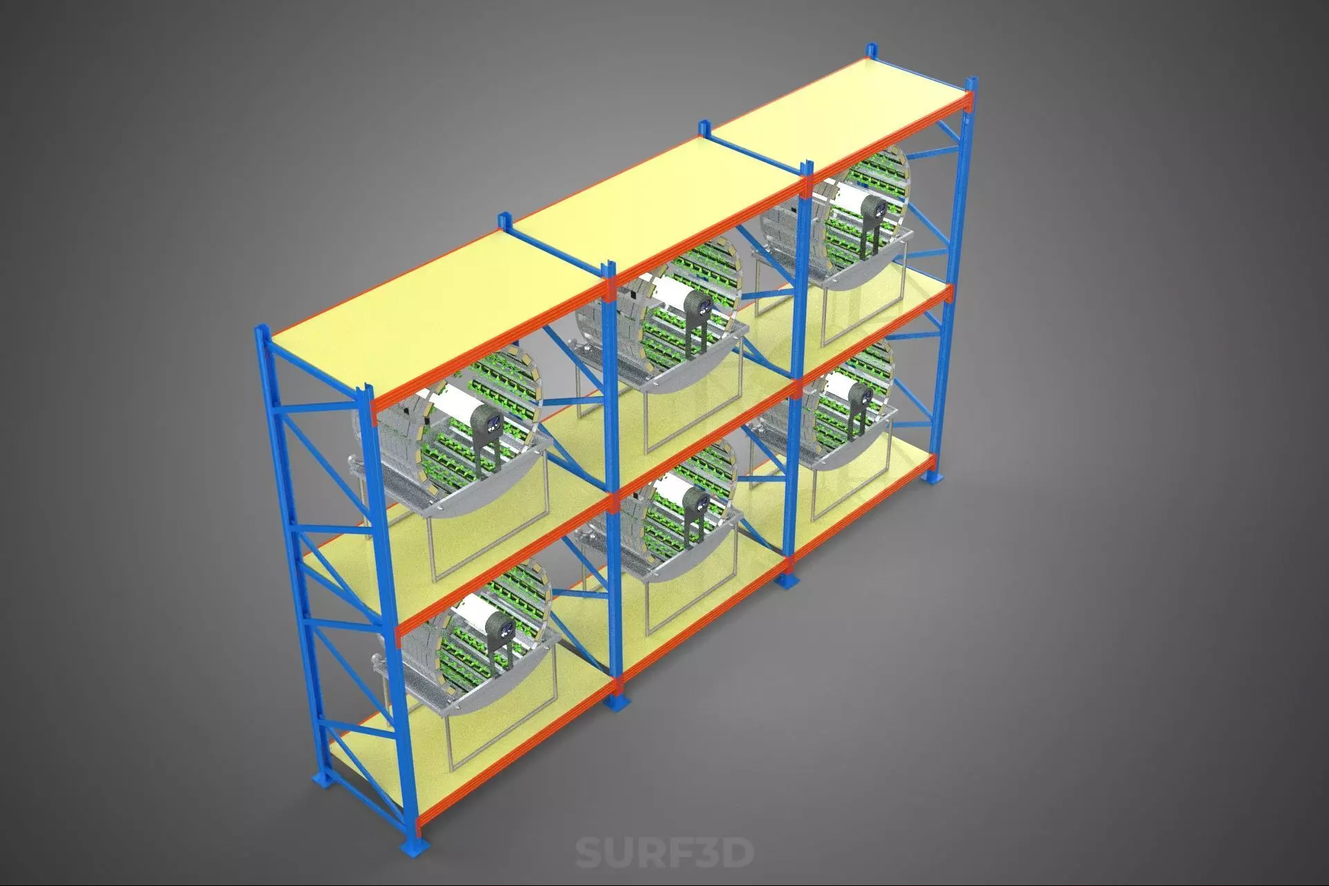 INDOOR ARRAY ROW SHELF RACK TRAY ROTARY HYDROPONIC PLANT GARDEN 3D model_6