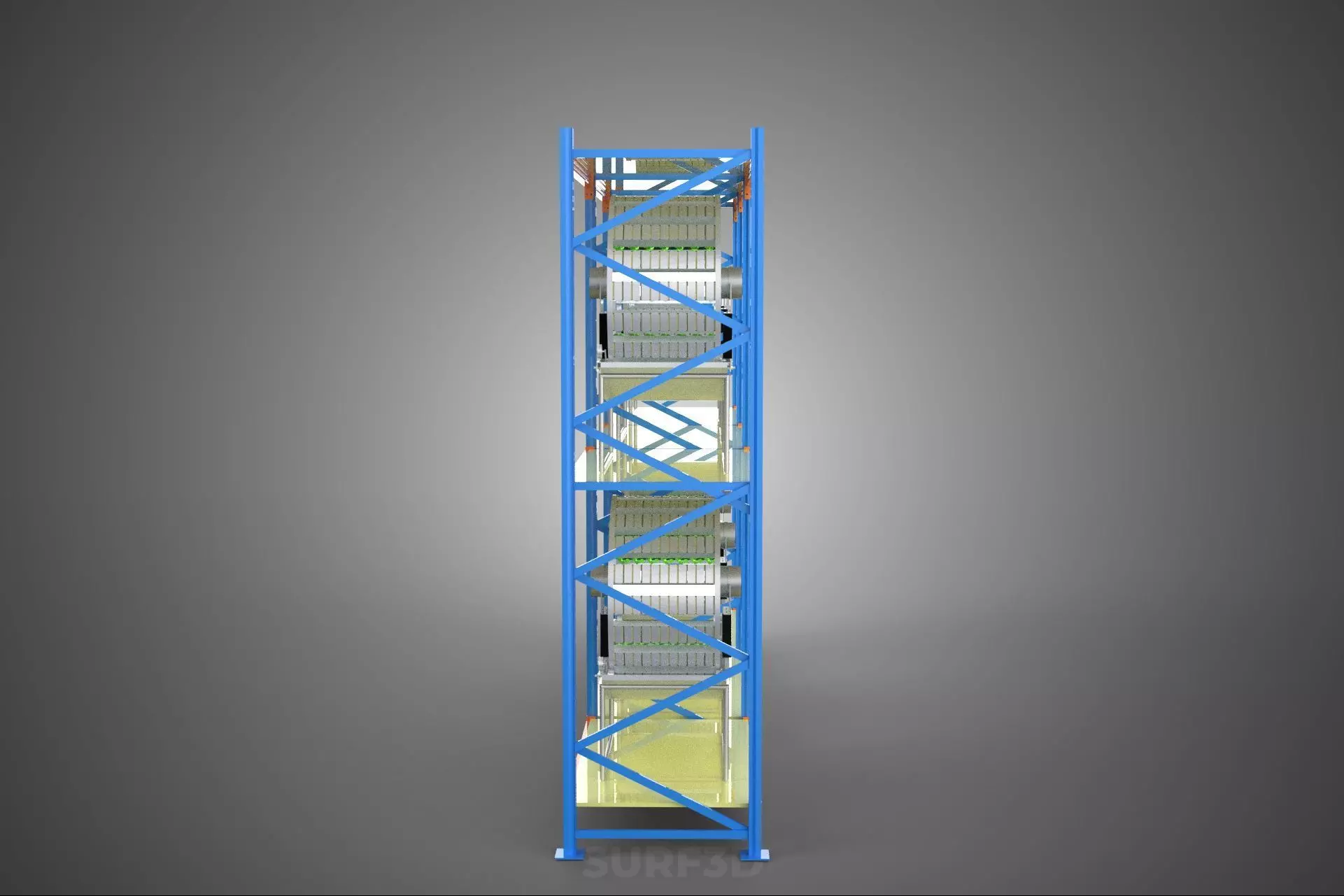 INDOOR ARRAY ROW SHELF RACK TRAY ROTARY HYDROPONIC PLANT GARDEN 3D model_11