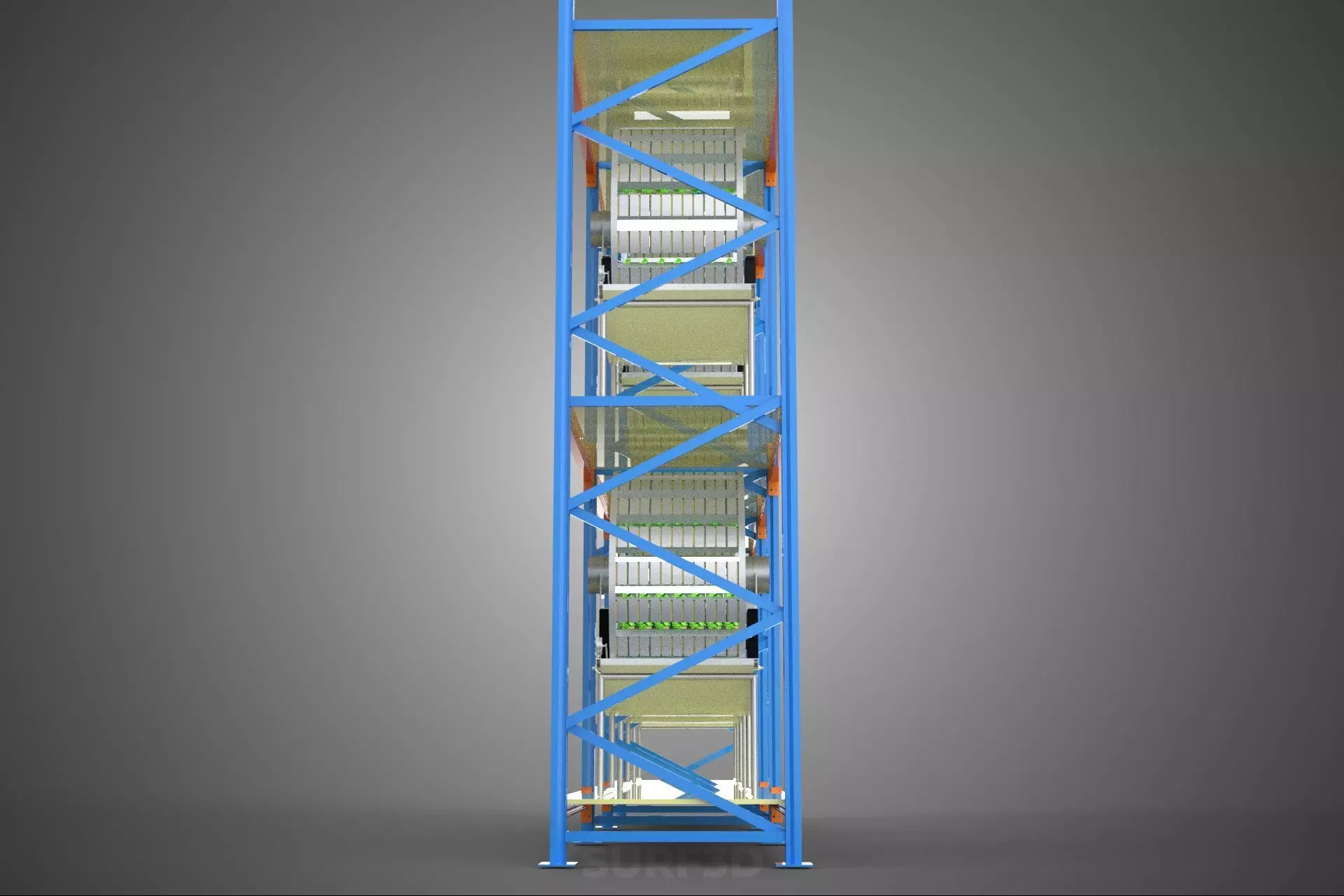 INDOOR ARRAY ROW SHELF RACK TRAY ROTARY HYDROPONIC PLANT GARDEN 3D model_16