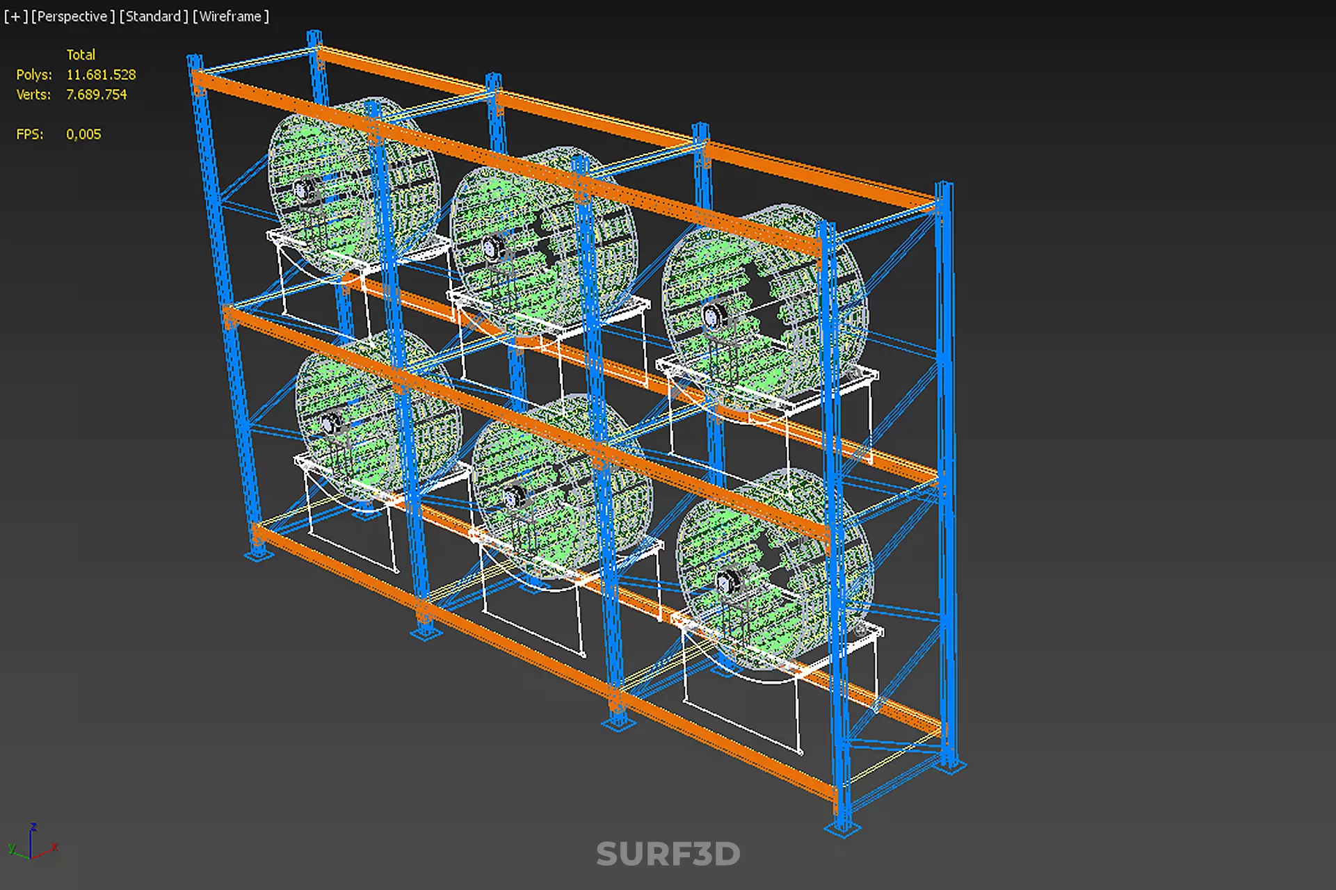 INDOOR ARRAY ROW SHELF RACK TRAY ROTARY HYDROPONIC PLANT GARDEN 3D model_32