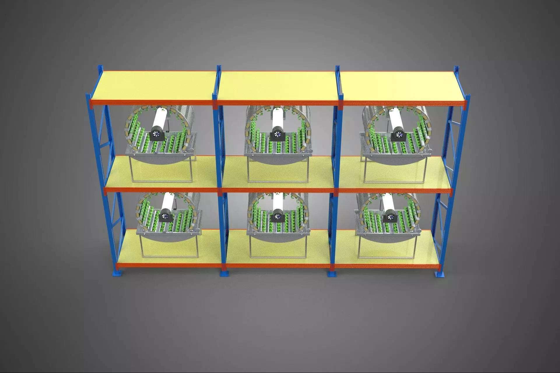 INDOOR ARRAY ROW SHELF RACK TRAY ROTARY HYDROPONIC PLANT GARDEN 3D model_2