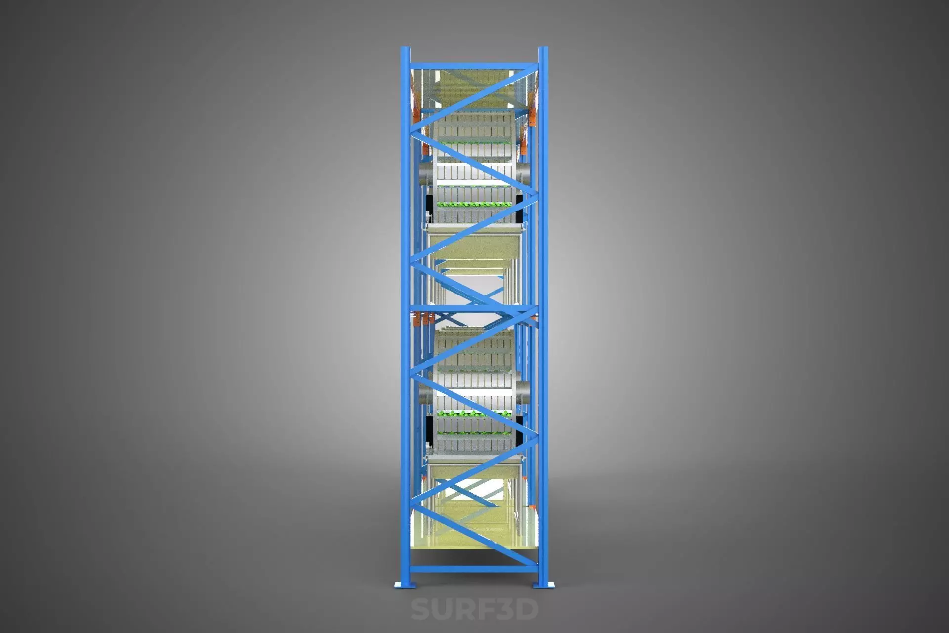 INDOOR ARRAY ROW SHELF RACK TRAY ROTARY HYDROPONIC PLANT GARDEN 3D model_22