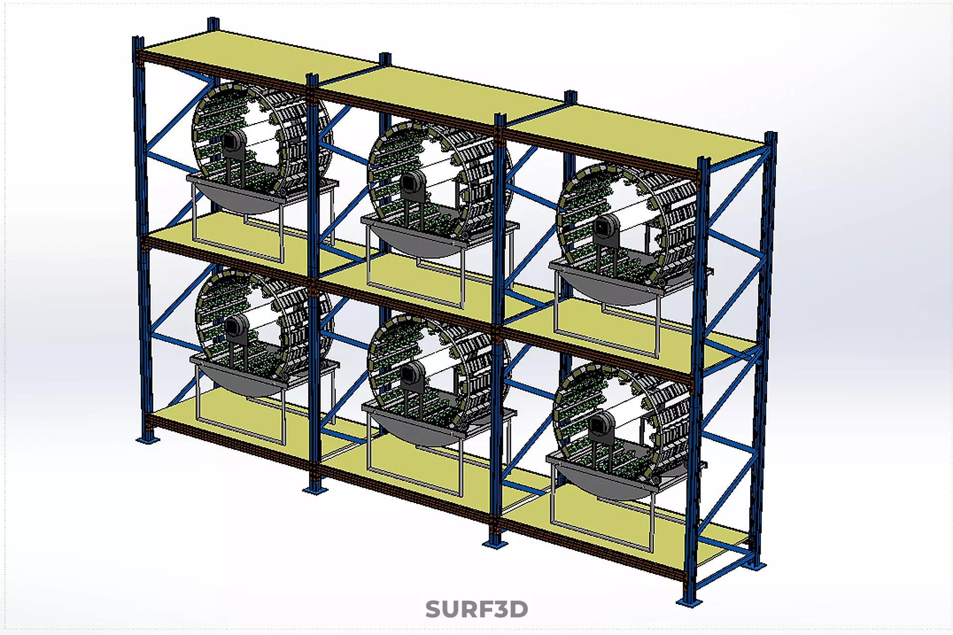 INDOOR ARRAY ROW SHELF RACK TRAY ROTARY HYDROPONIC PLANT GARDEN 3D model_35