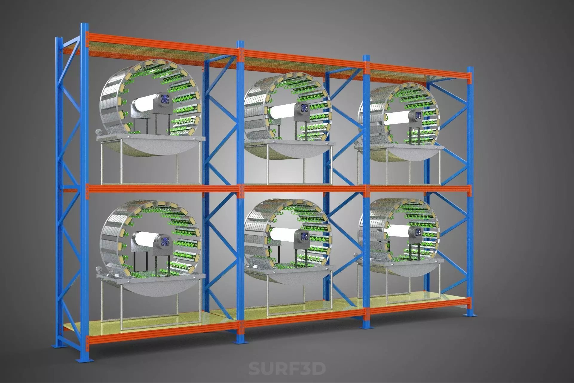 INDOOR ARRAY ROW SHELF RACK TRAY ROTARY HYDROPONIC PLANT GARDEN 3D model_25