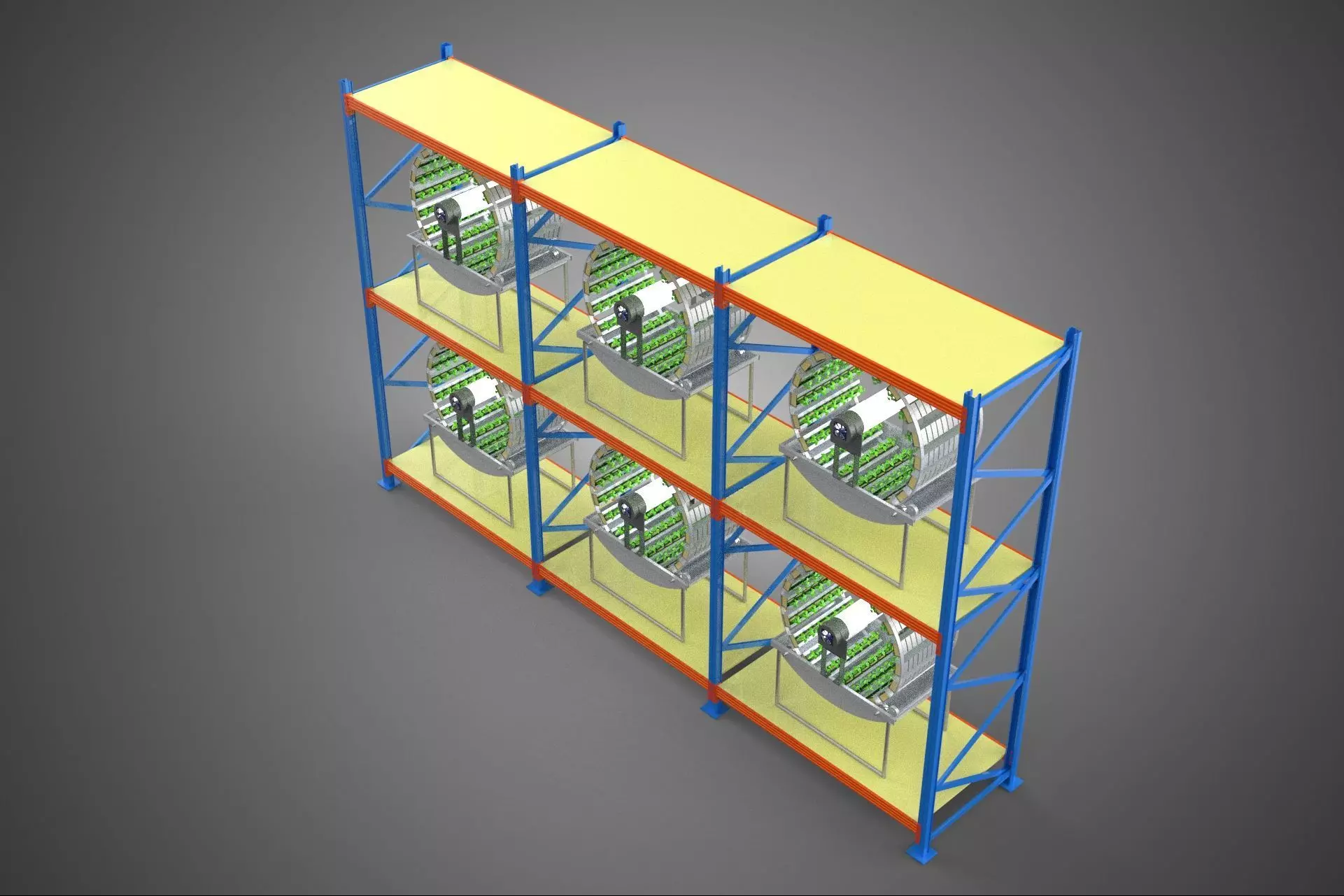 INDOOR ARRAY ROW SHELF RACK TRAY ROTARY HYDROPONIC PLANT GARDEN 3D model_4