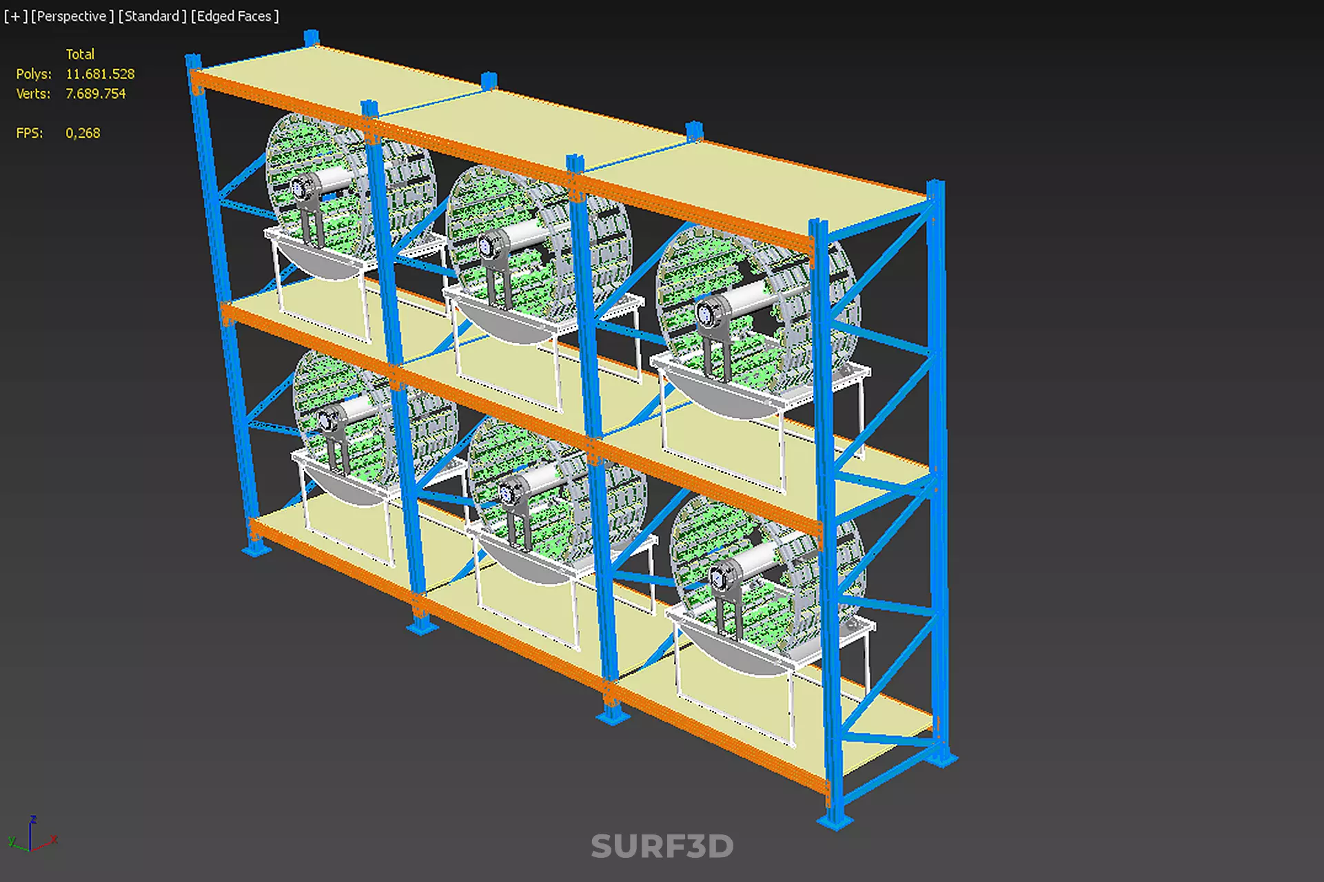 INDOOR ARRAY ROW SHELF RACK TRAY ROTARY HYDROPONIC PLANT GARDEN 3D model_33
