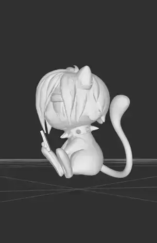 Chibi Cat Cute Stylized 3D Model
