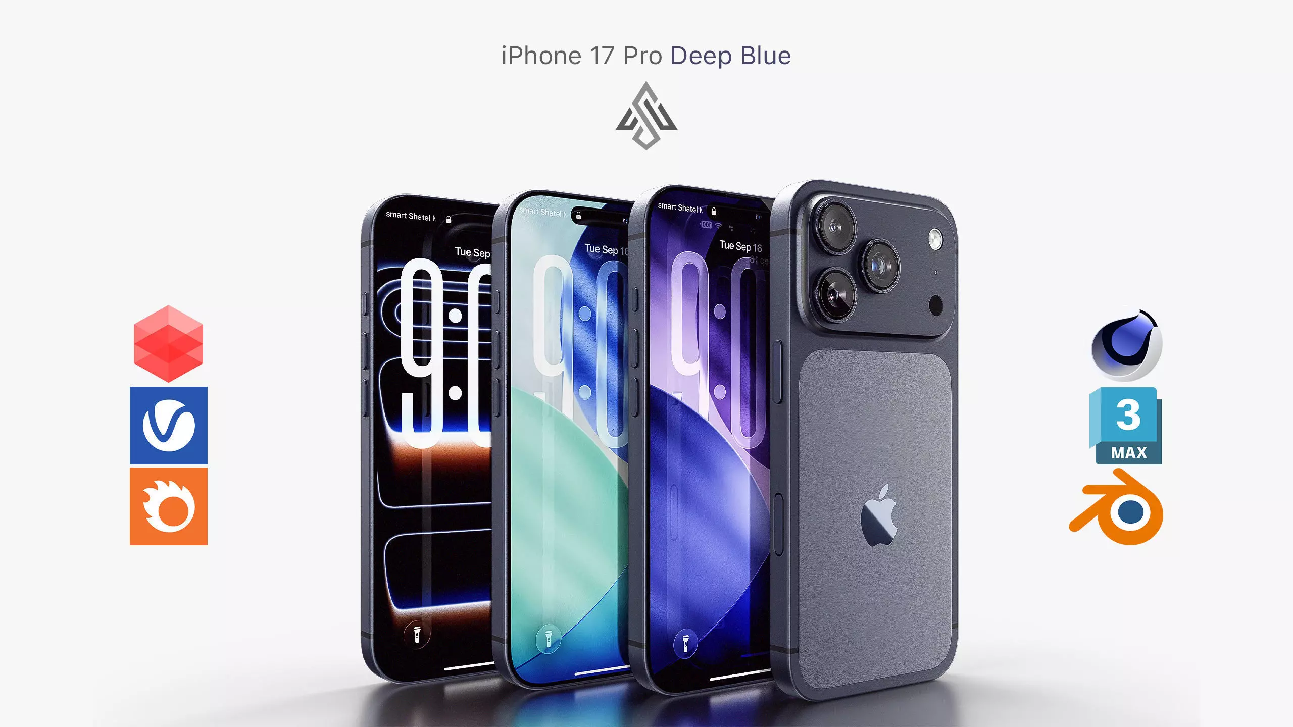 Apple iPhone 17 Pro Deep Blue 3D model_0