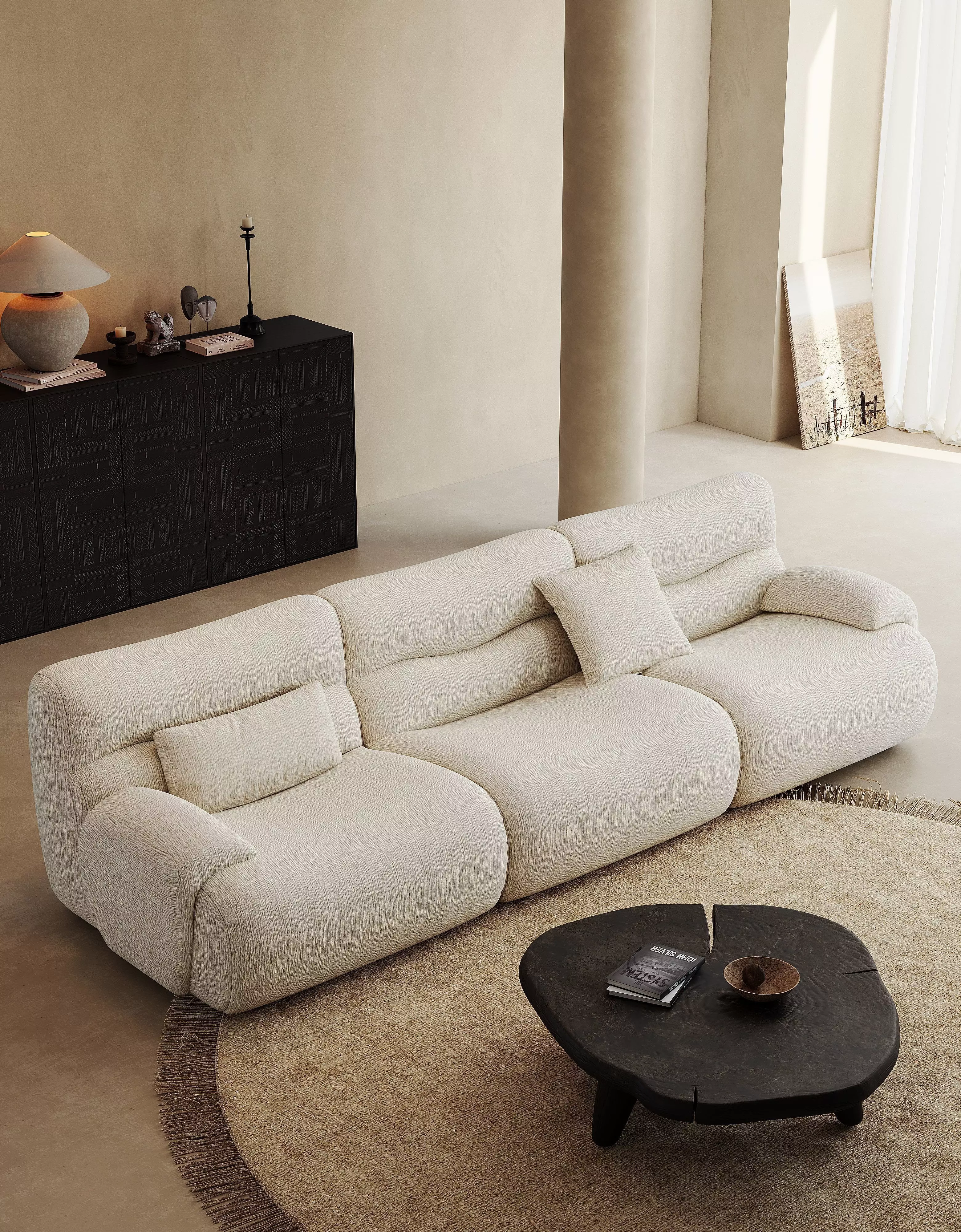 Mid Century interior scene 3D model_2