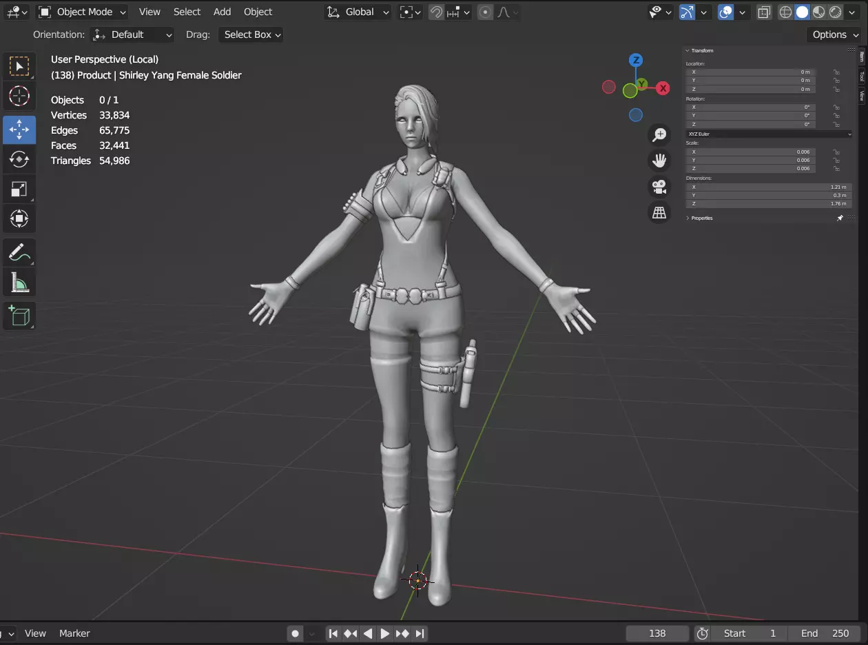 Shirley Yang Female Soldier 3D model_16