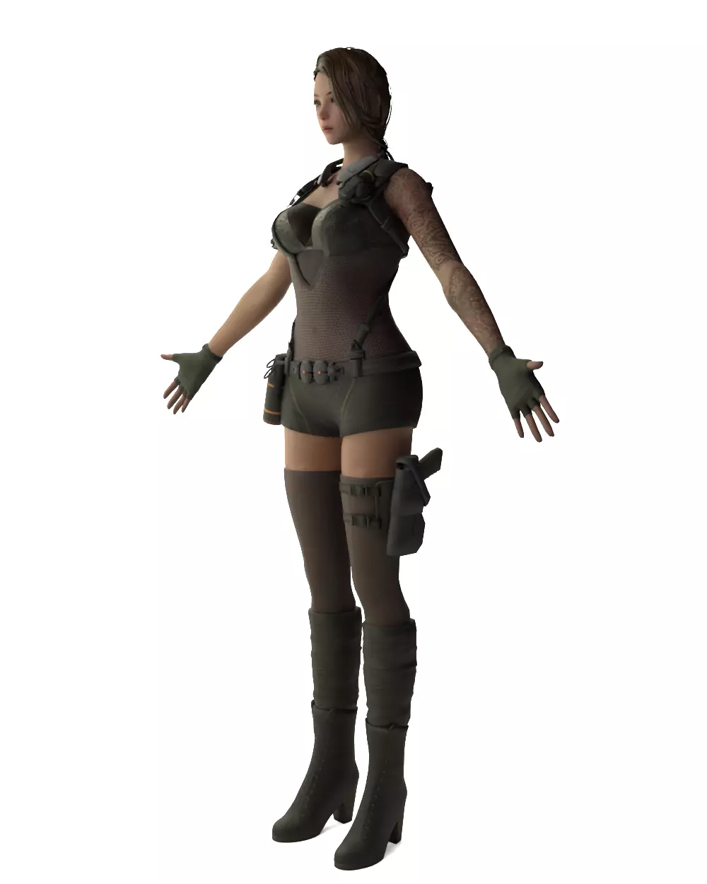 Shirley Yang Female Soldier 3D model_6