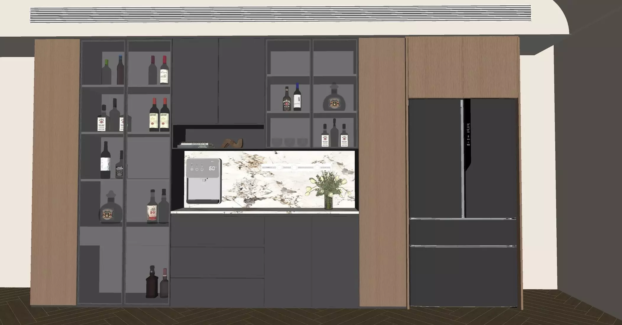 Italian   style sideboard 3D model_5