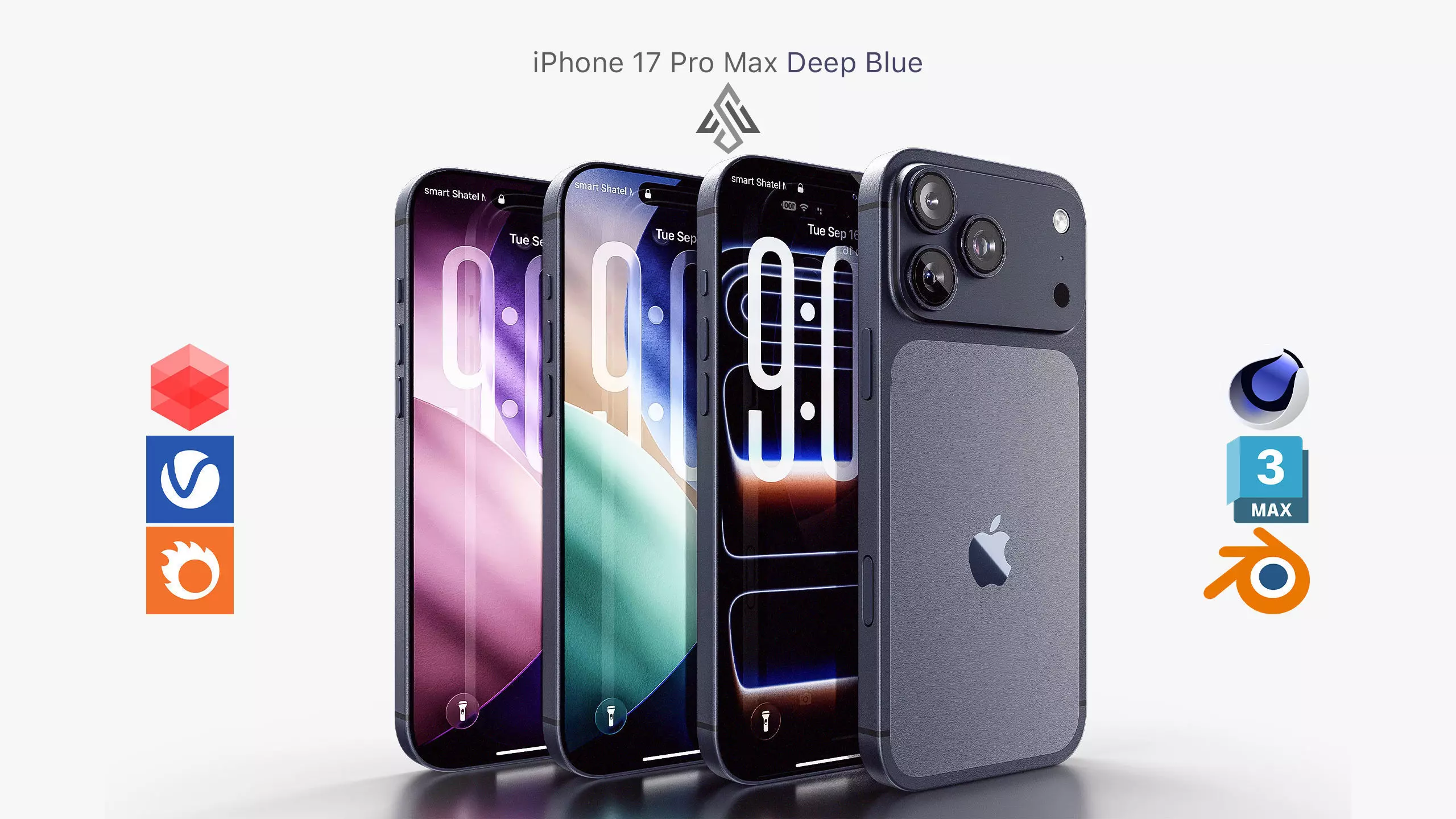 Apple iPhone 17 Pro Max Deep Blue 3D model