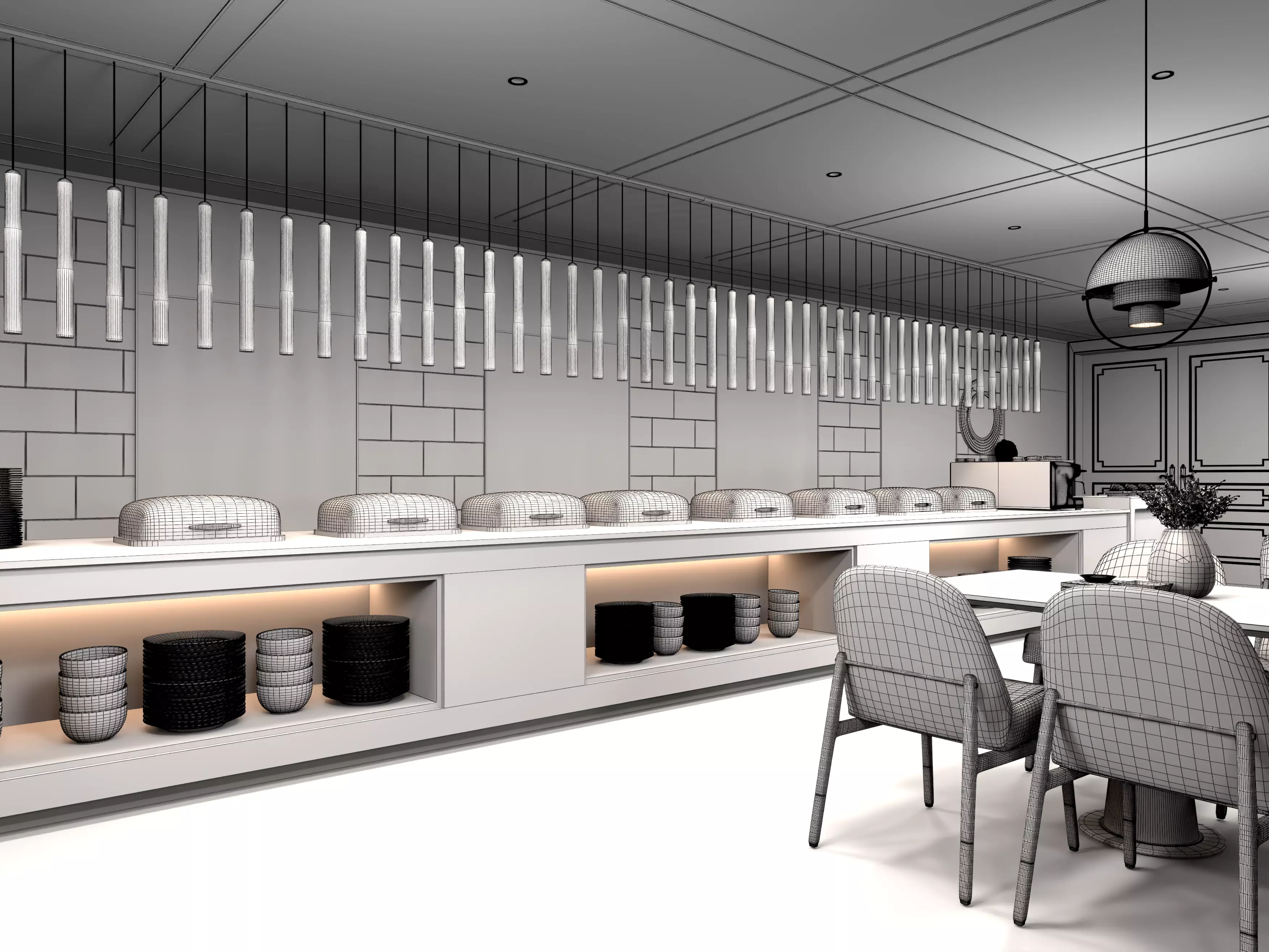 Restaurant Interior 3D 3D model_5