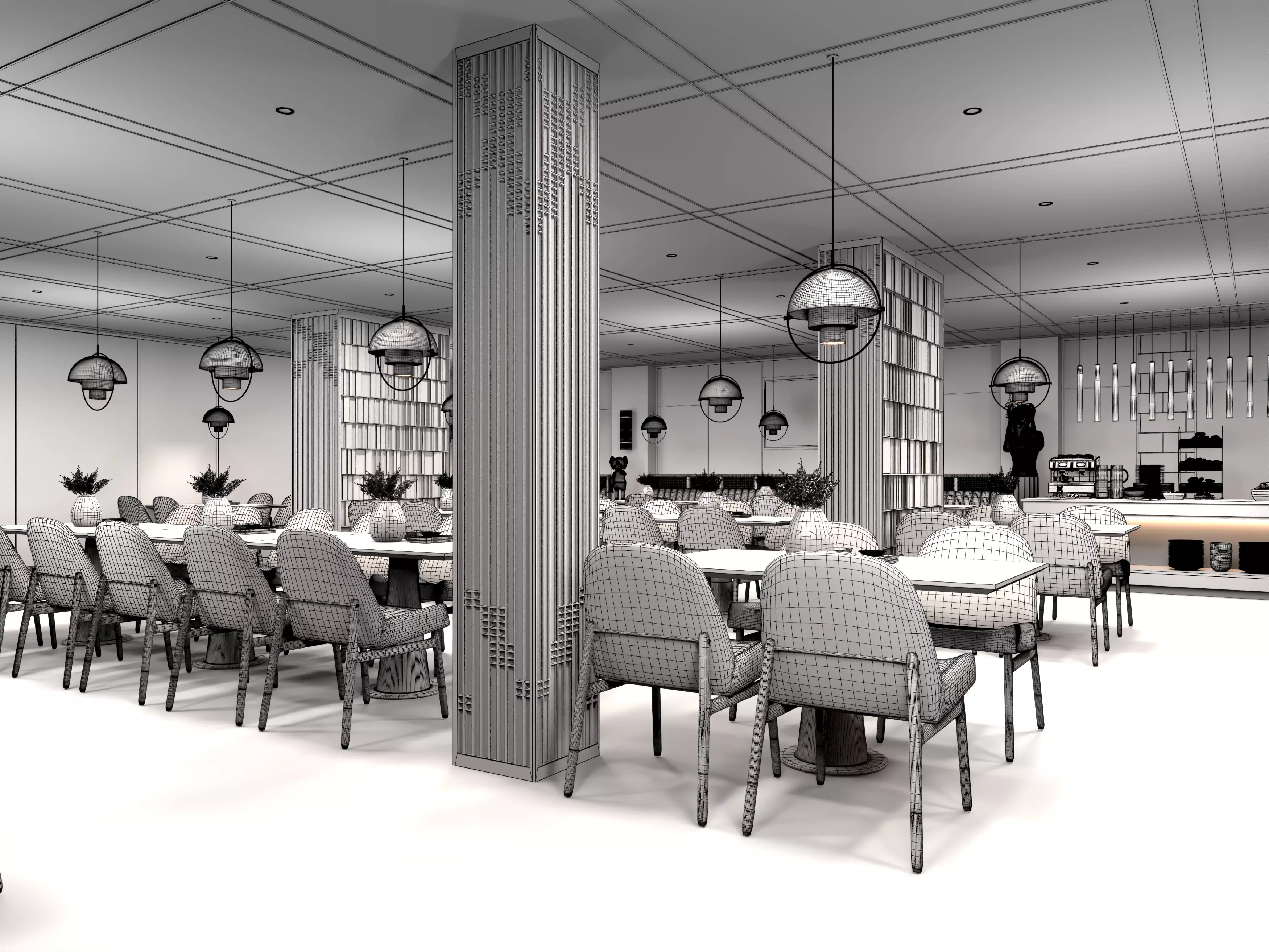 Restaurant Interior 3D 3D model_3