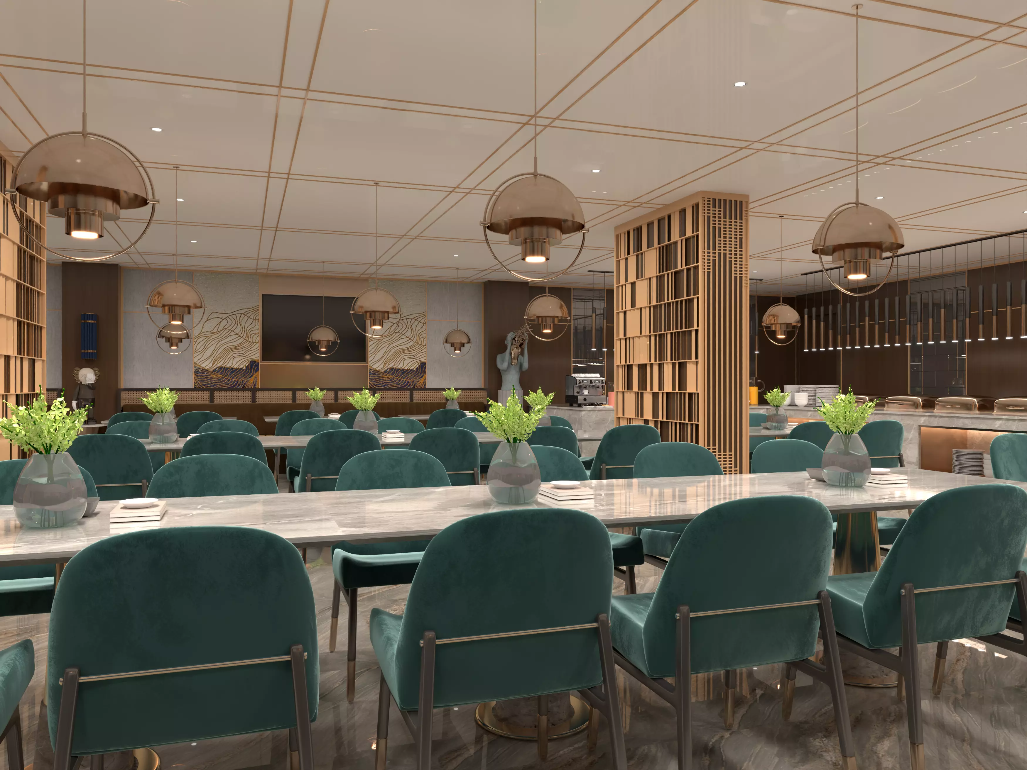 Restaurant Interior 3D 3D model_0