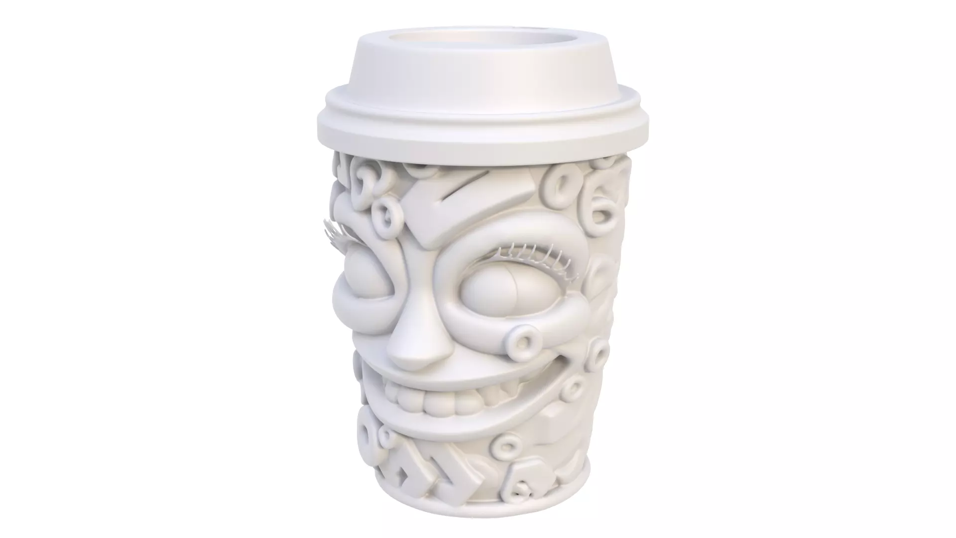 Festive coffee cup 3D model