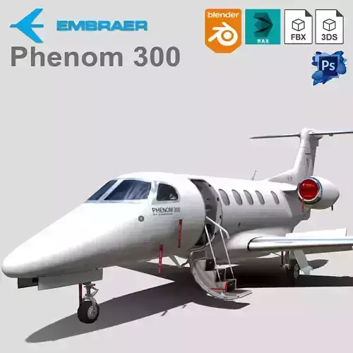 Embraer Phenom 300 Low-poly 3D model