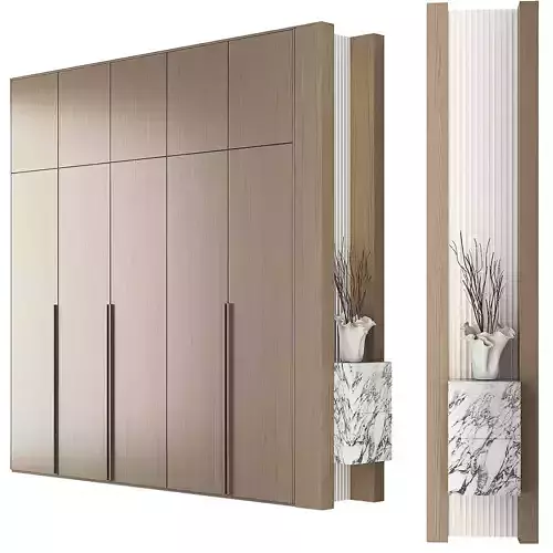 Wardrobe with a cabinet at the end