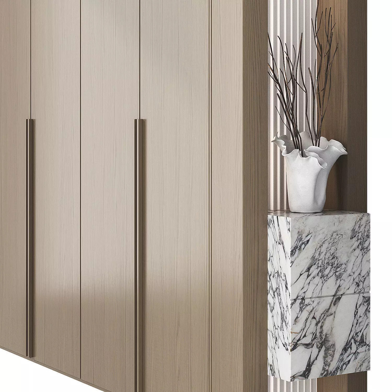 Wardrobe with a cabinet at the end 3D model_3