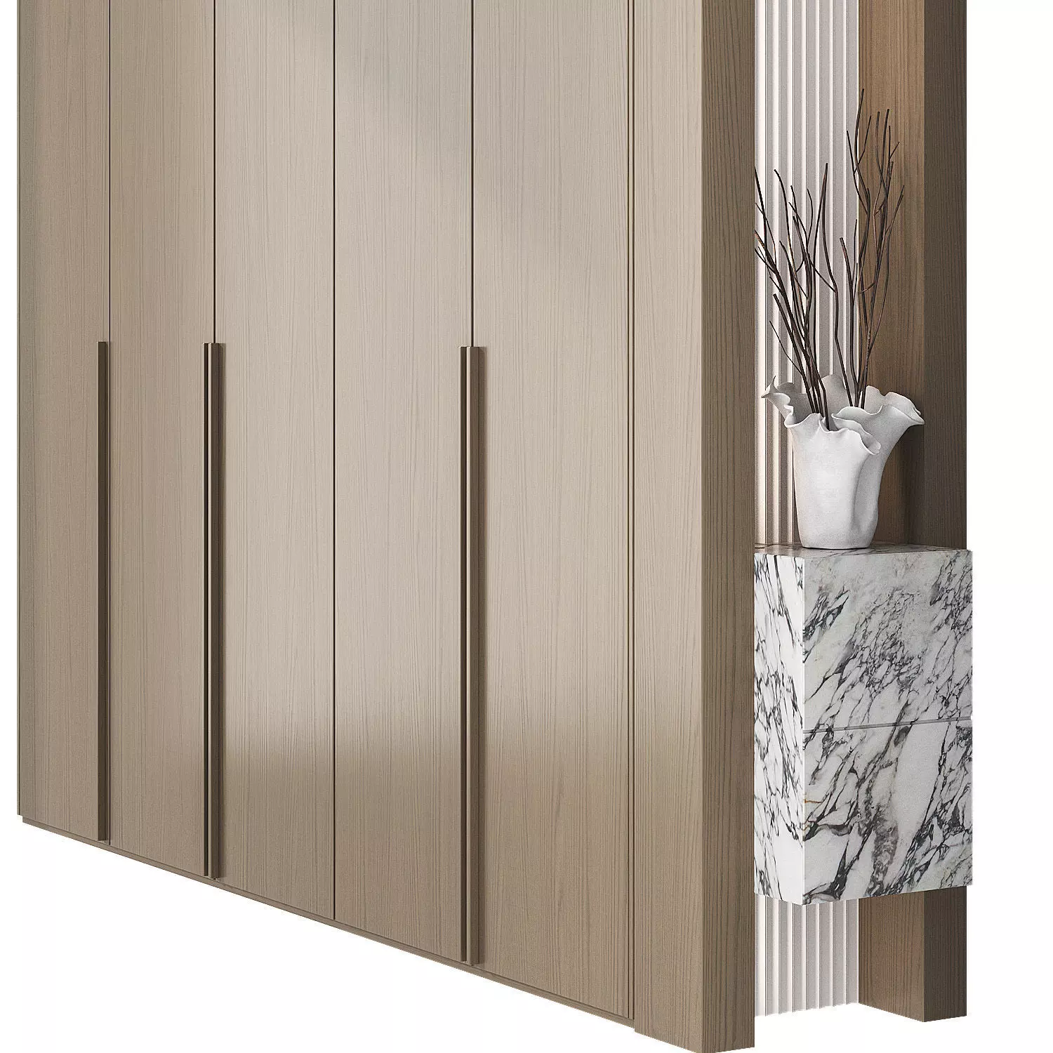 Wardrobe with a cabinet at the end 3D model_2