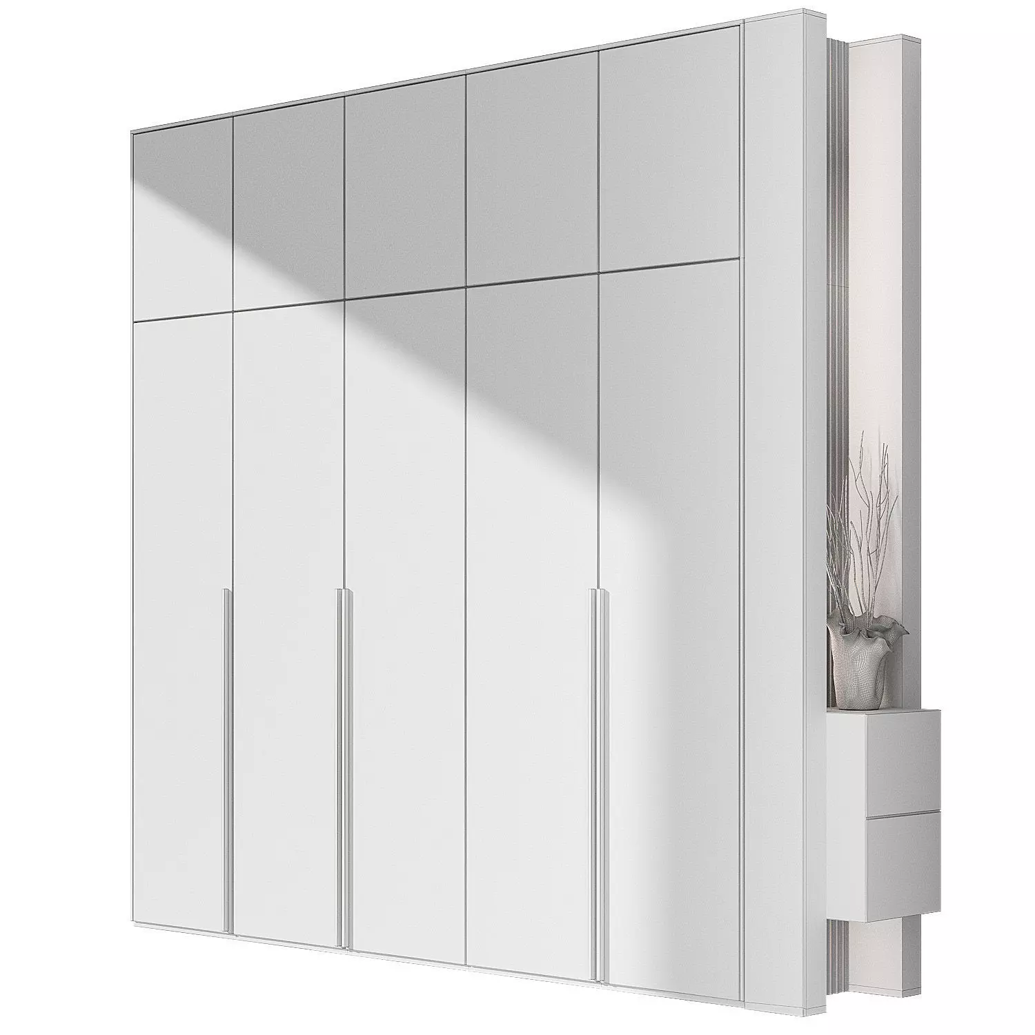 Wardrobe with a cabinet at the end 3D model_5