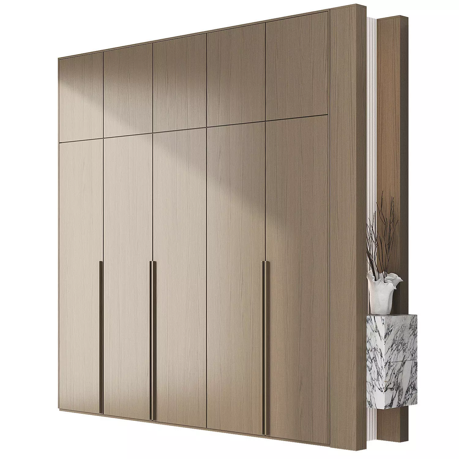 Wardrobe with a cabinet at the end 3D model_4