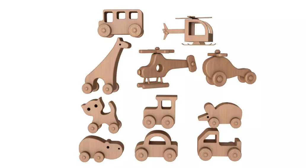Wooden Toys Collection 3D model